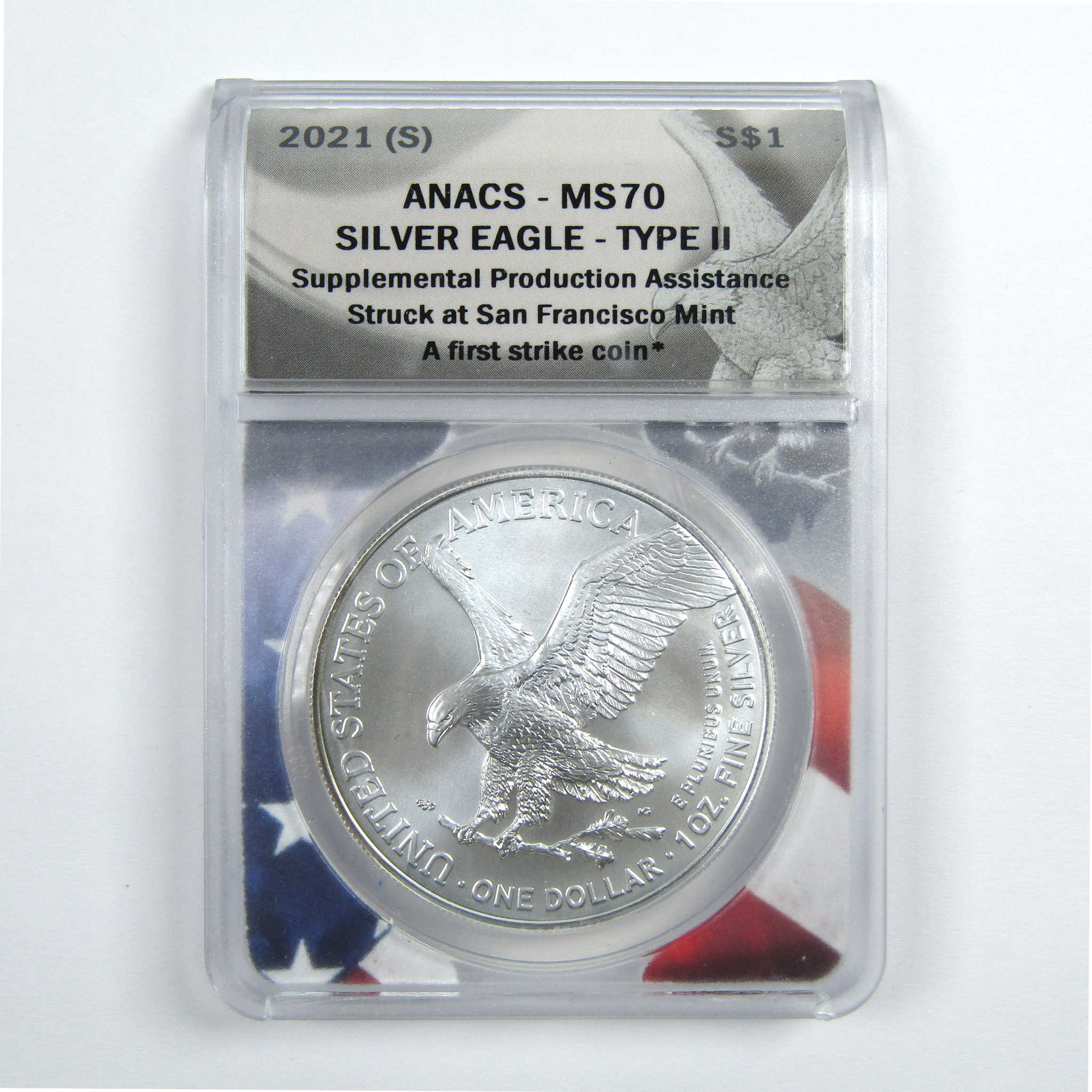 2021 (S) Type 2 American Silver Eagle MS 70 ANACS $1 SKU:CPC7840