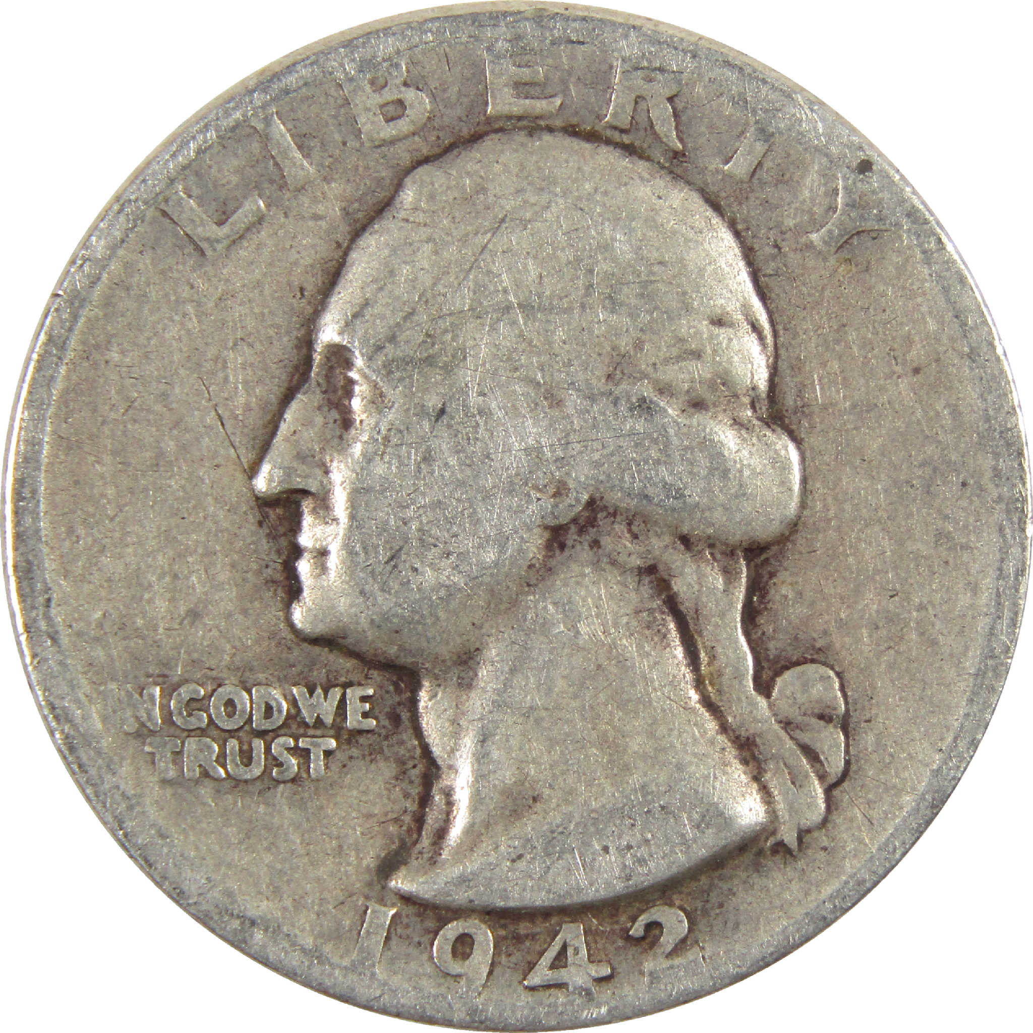 1942 D Washington Quarter G Good Silver 25c Coin