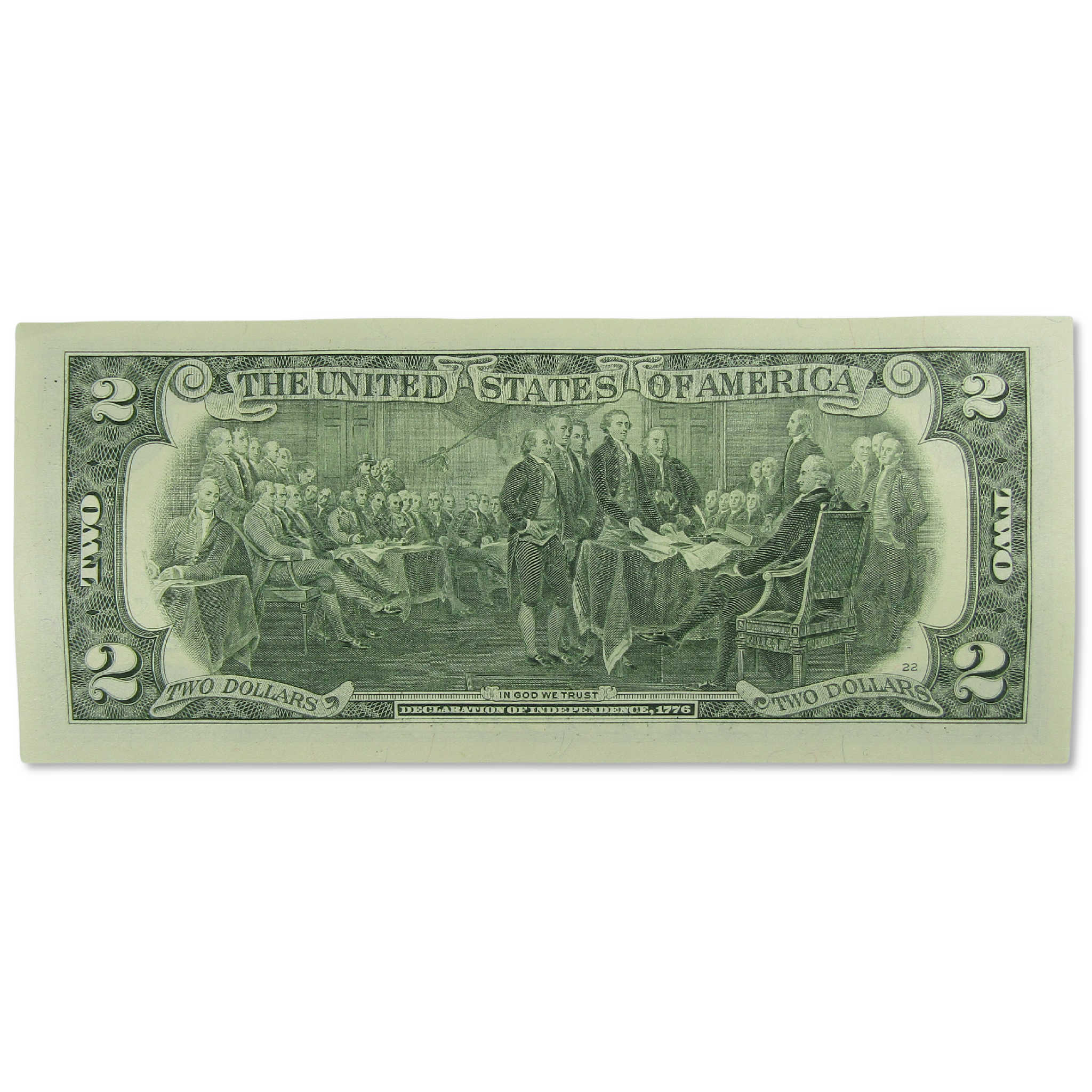 Happy Father's Day Lion with Cub Colorized $2 Federal Reserve Note