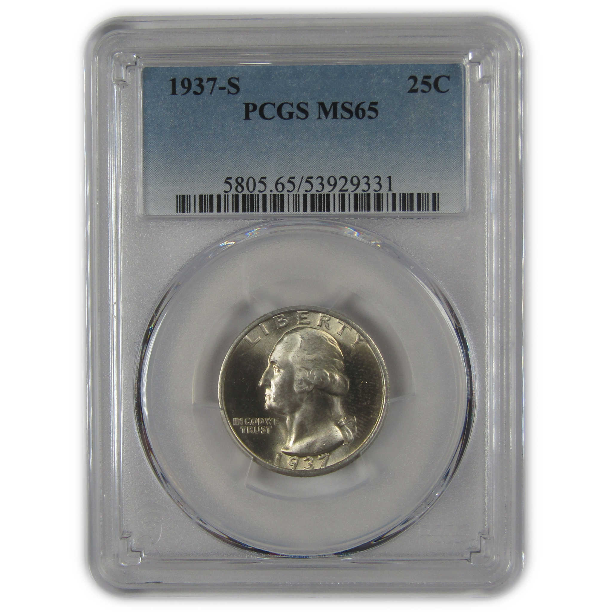 1937 S Washington Quarter MS 65 PCGS Silver Uncirculated SKU:I23075