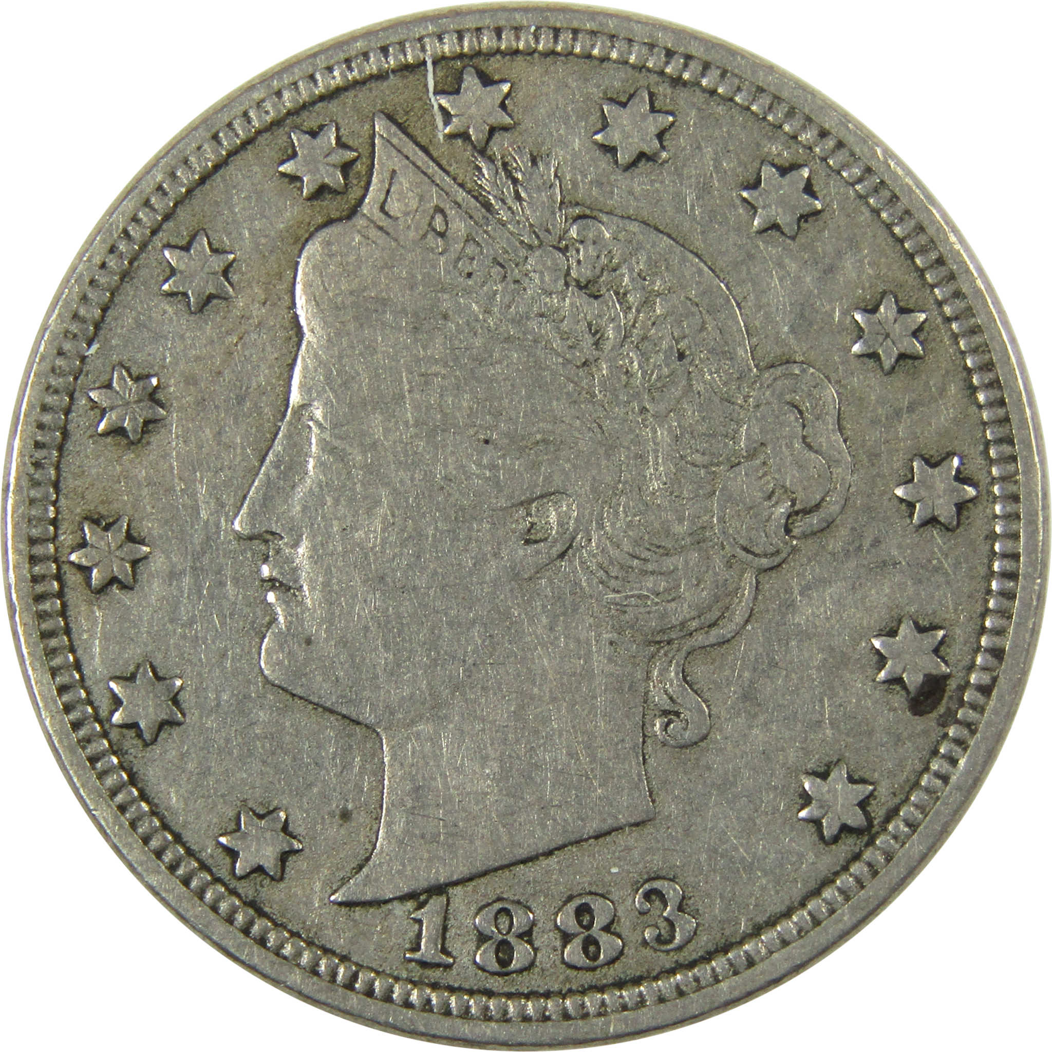1883 No Cents Liberty Head V Nickel VF Very Fine 5c Coin SKU:I26531