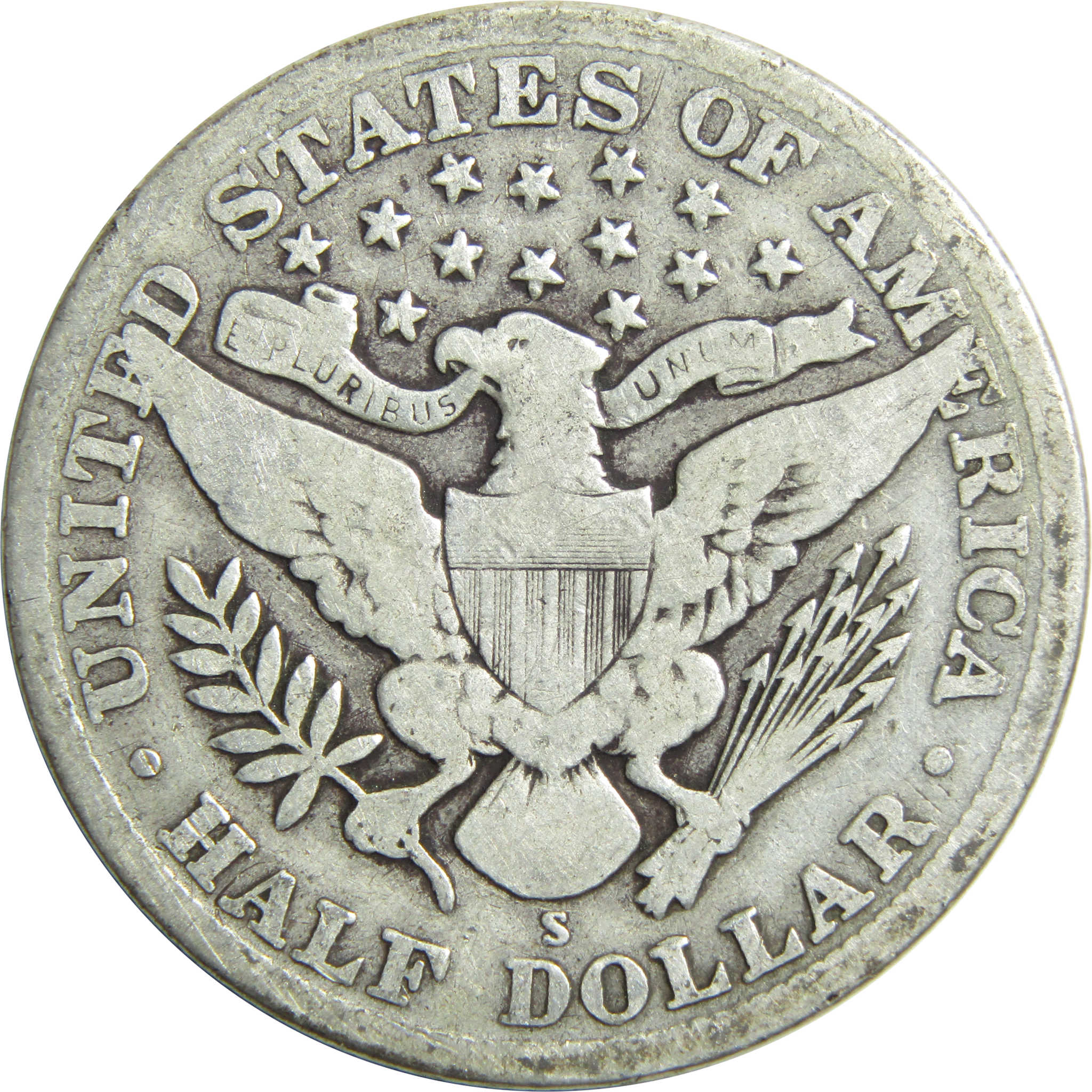 1912 S Barber Half Dollar VG Very Good Silver 50c Coin SKU:I13253