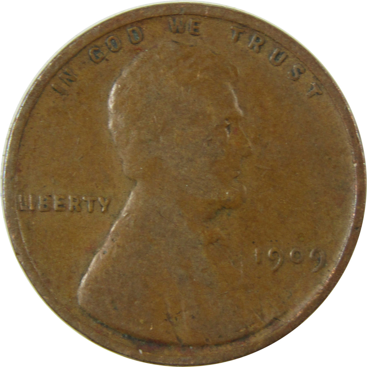 1909 VDB Lincoln Wheat Cent F Fine Penny 1c Coin SKU:I28644