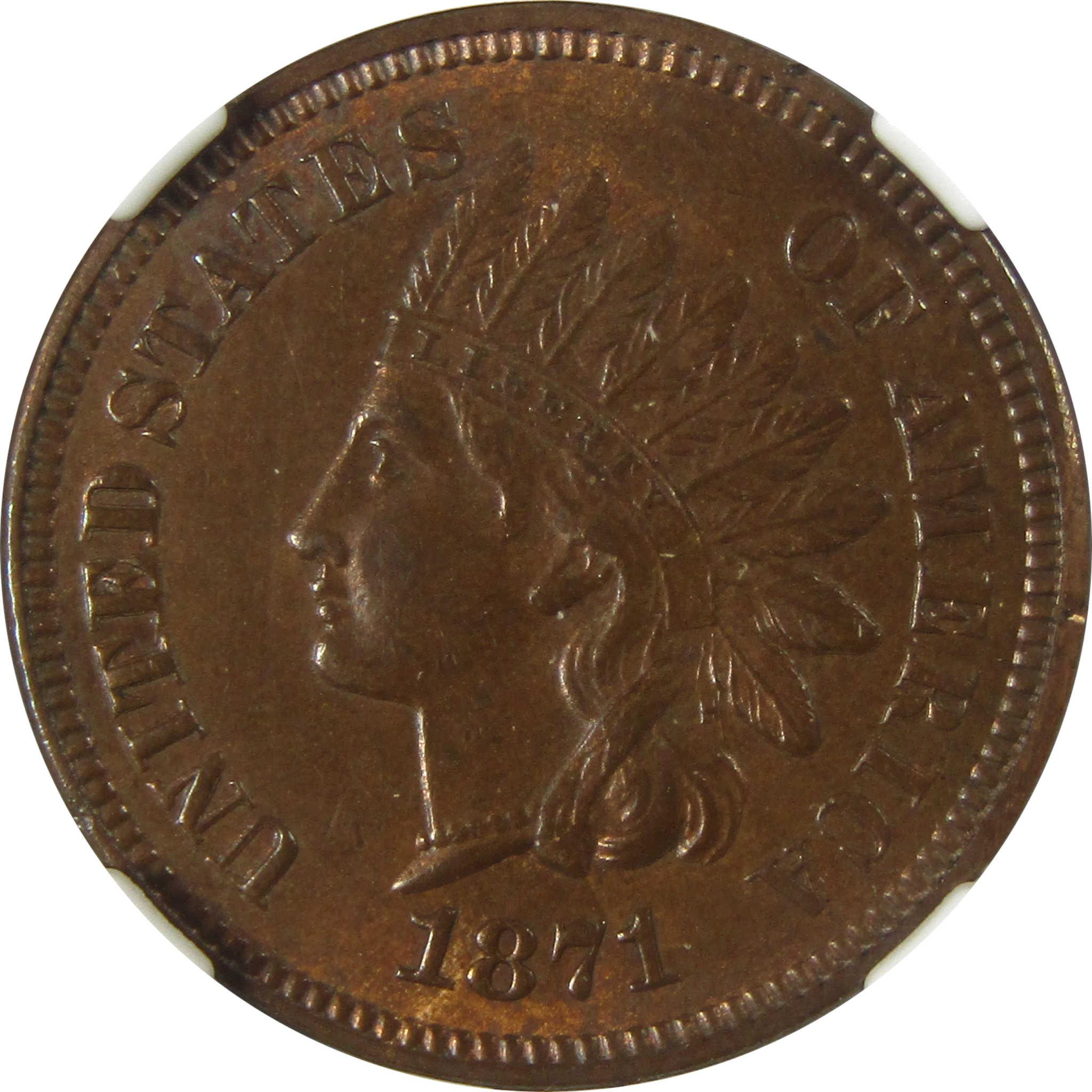 1871 Indian Head Cent MS 62 BN NGC Penny Uncirculated SKU:I26026