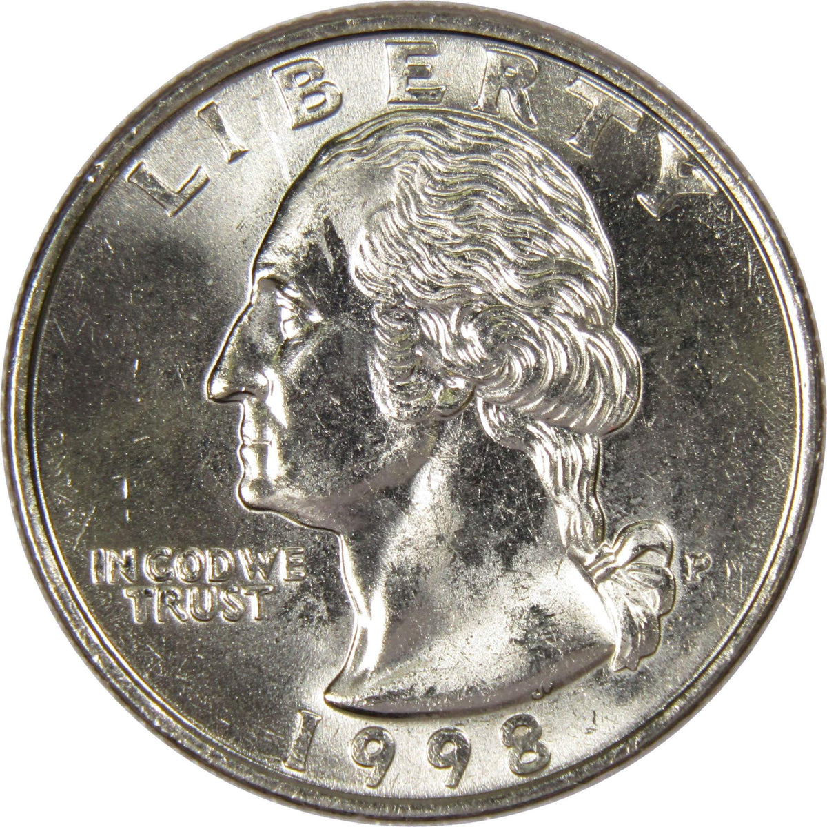 1998 P Washington Quarter Clad Uncirculated Mint State 25c Coin