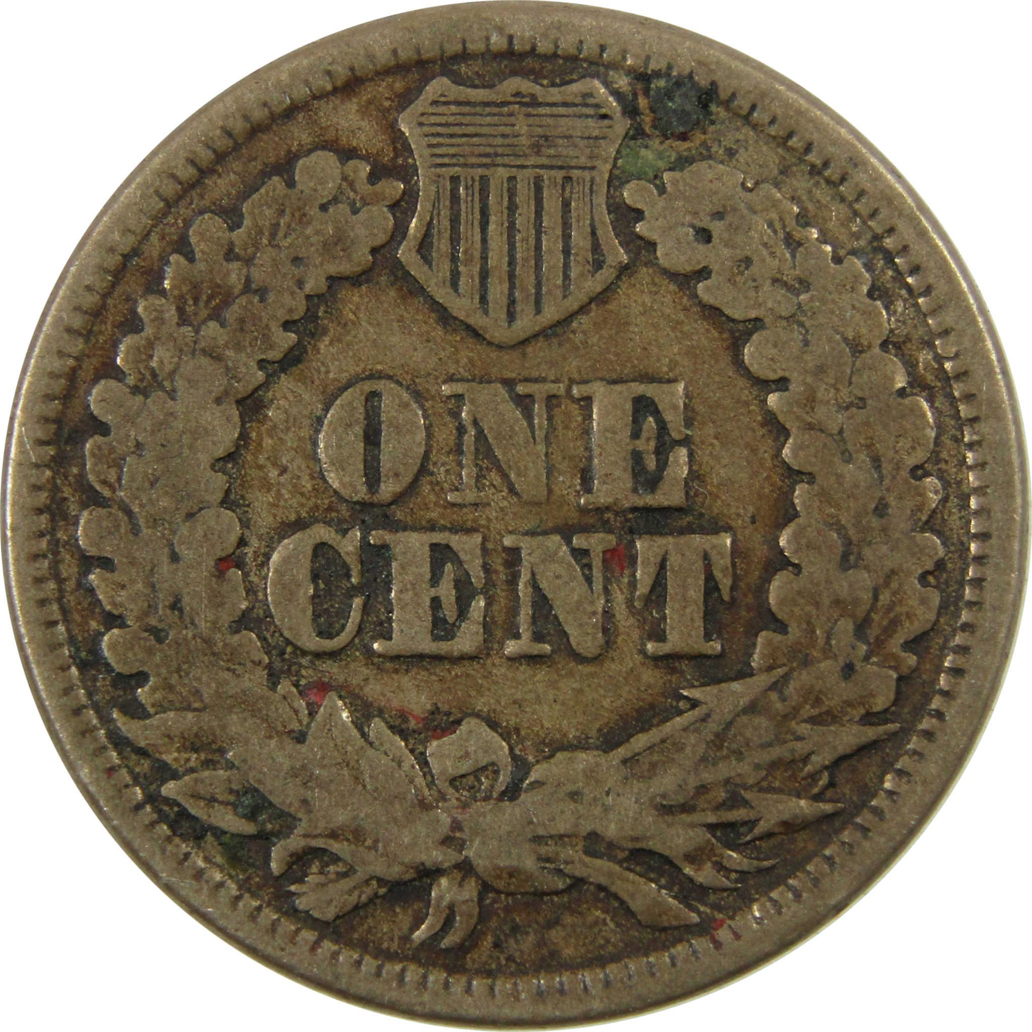 1863 Indian Head Cent F Fine Penny 1c Coin Collectible SKU:CP1143
