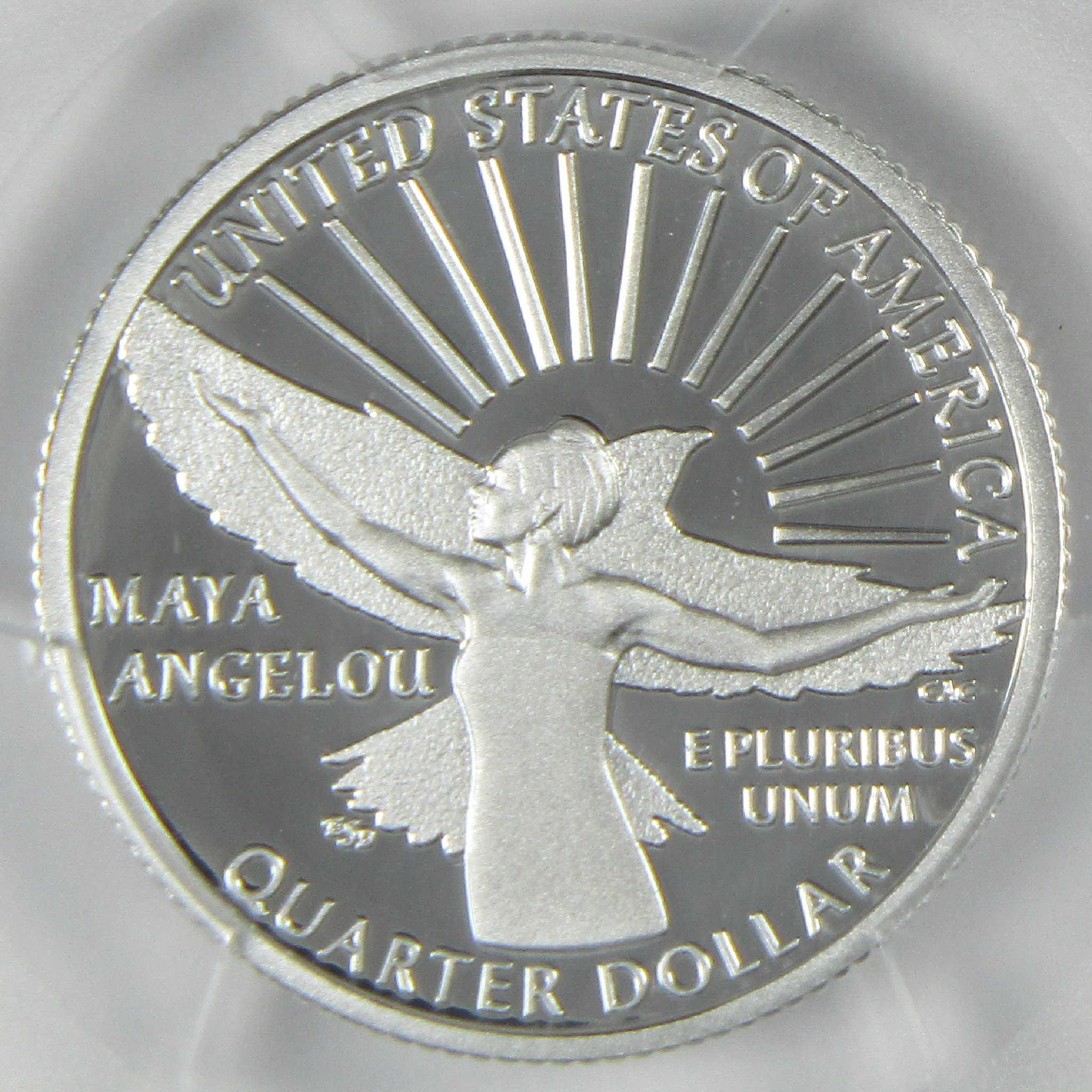 2022 S Maya Angelou American Women Silver Quarter PR 70 DCAM PCGS