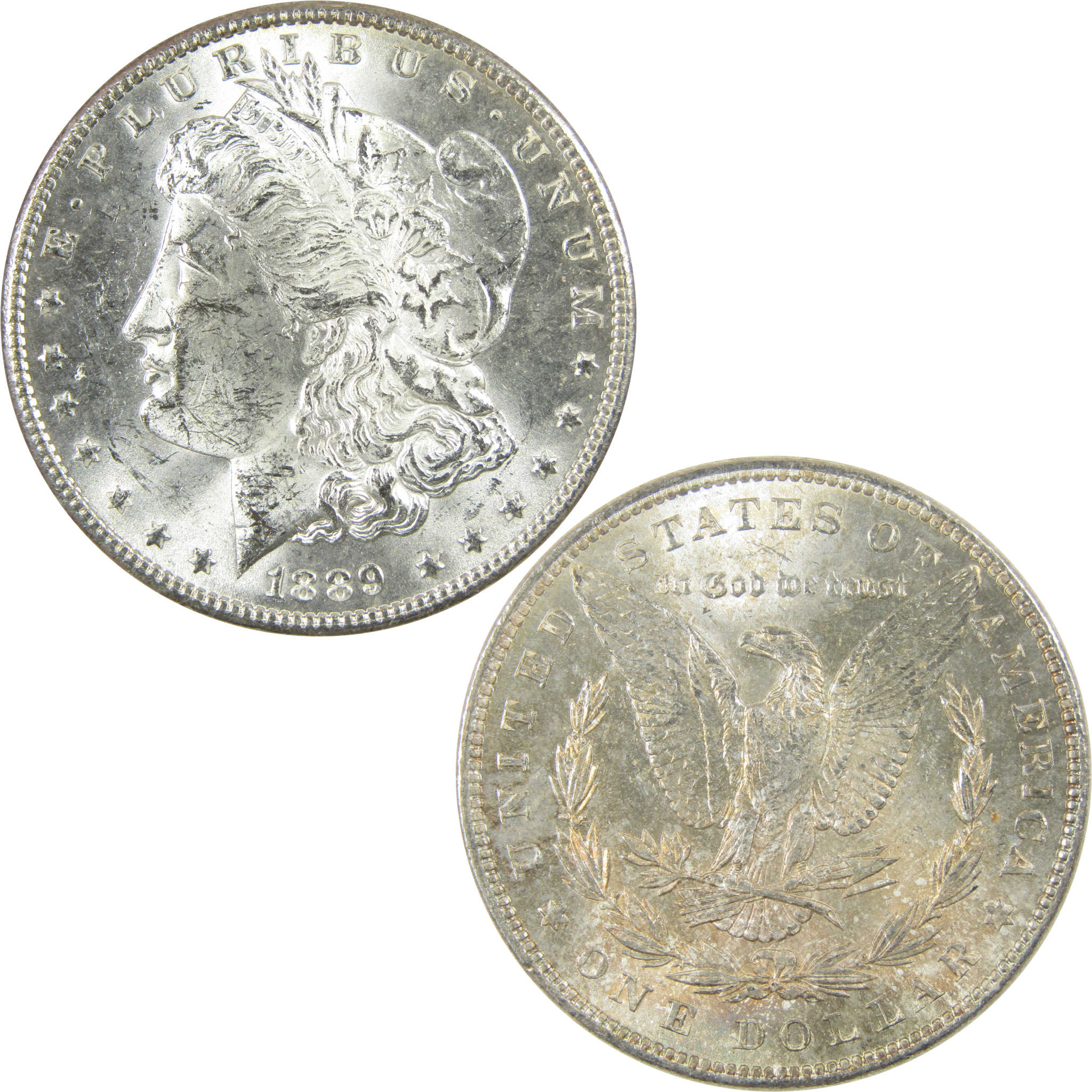 1889 Morgan Silver Dollar Uncirculated Toned Reverse SKU:I25192