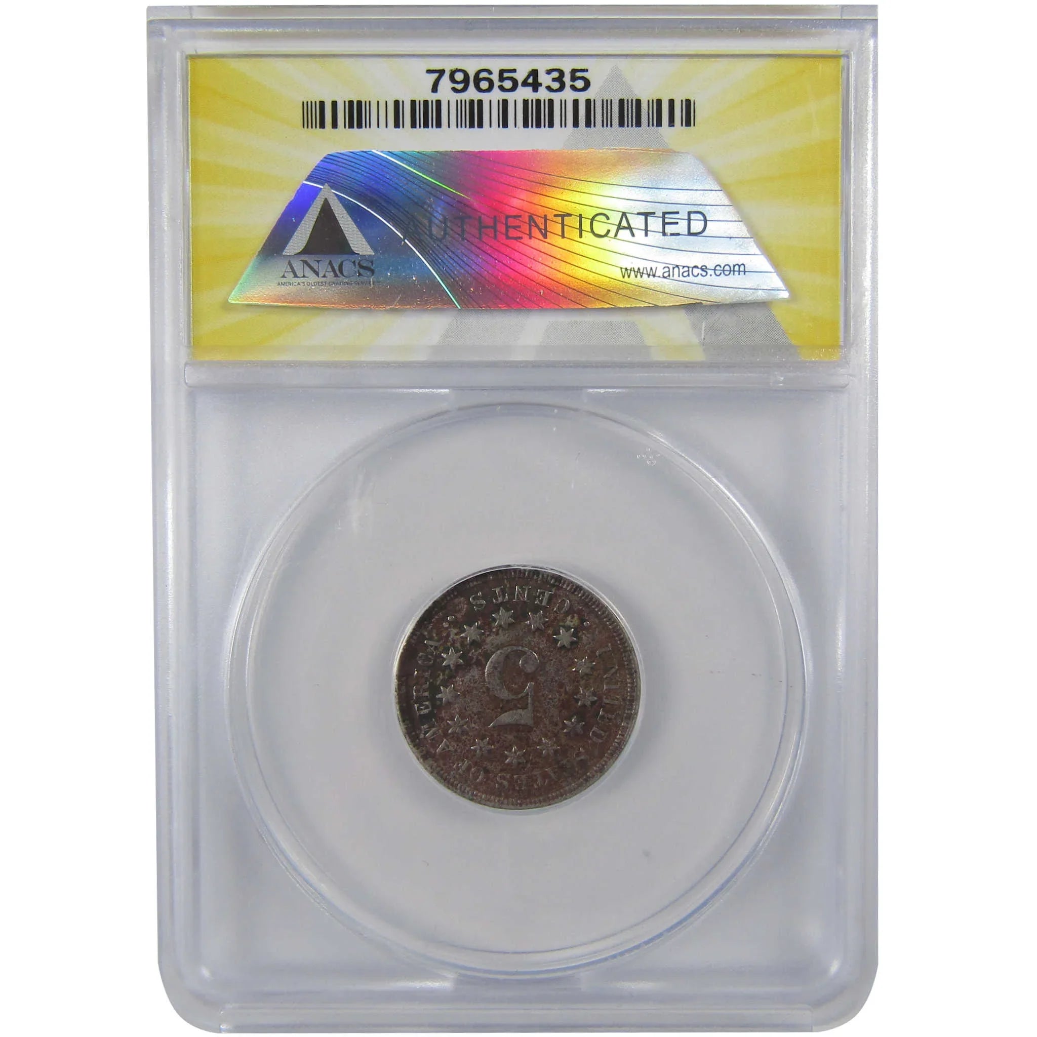 1868 Shield Nickel AU 50 Details ANACS 5c Coin Collectible SKU:I25503