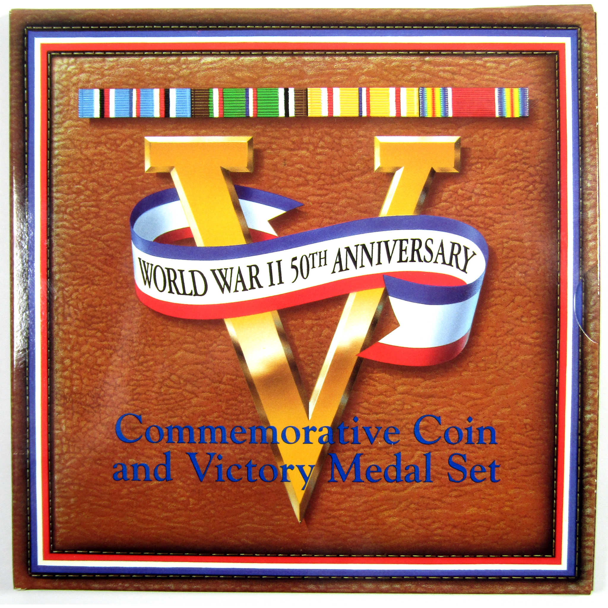 World War II Commemorative Coin Victory Medal Set OGP COA SKU:CPC4834