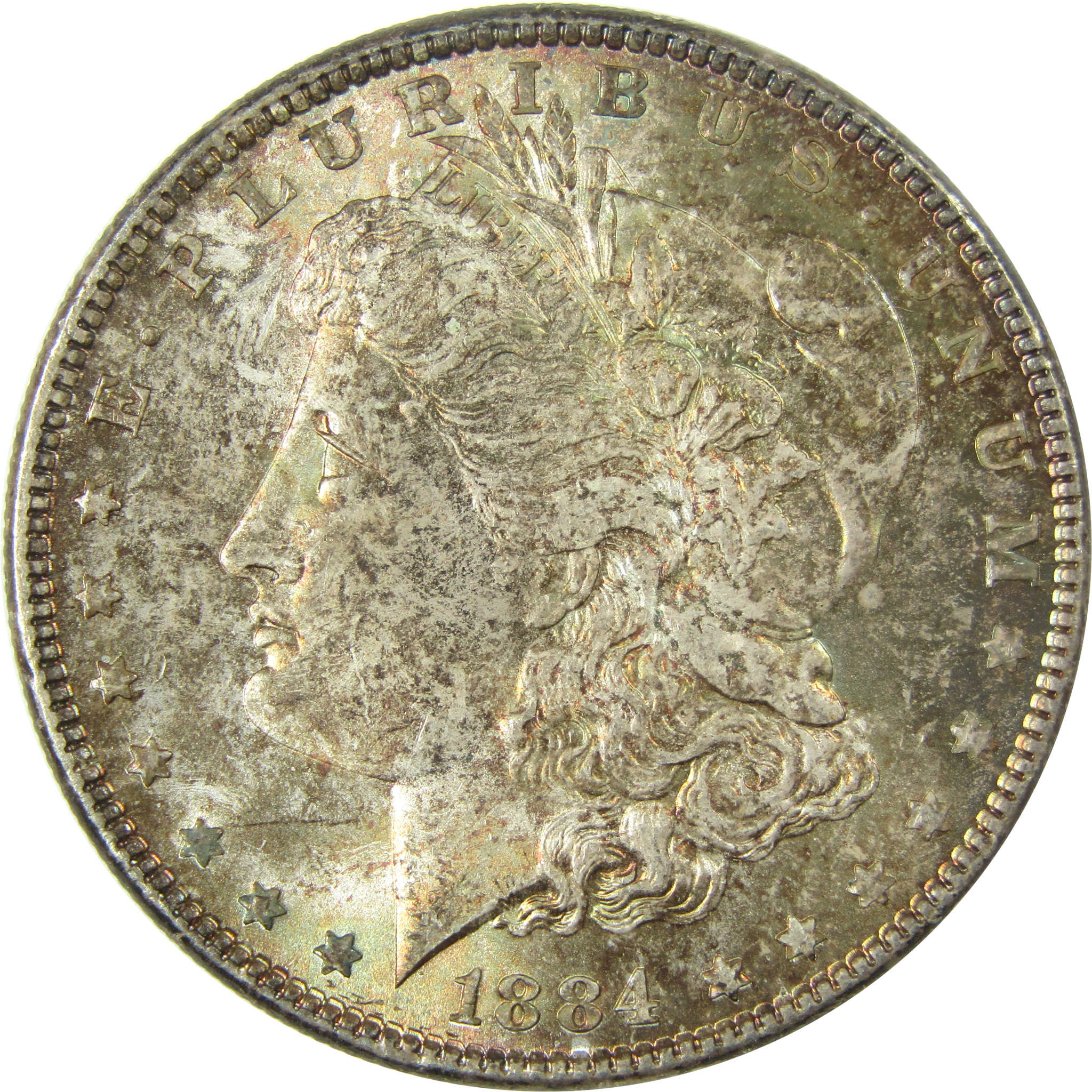 1884 Morgan Silver Dollar Uncirculated Mint State Toned SKU:I25351