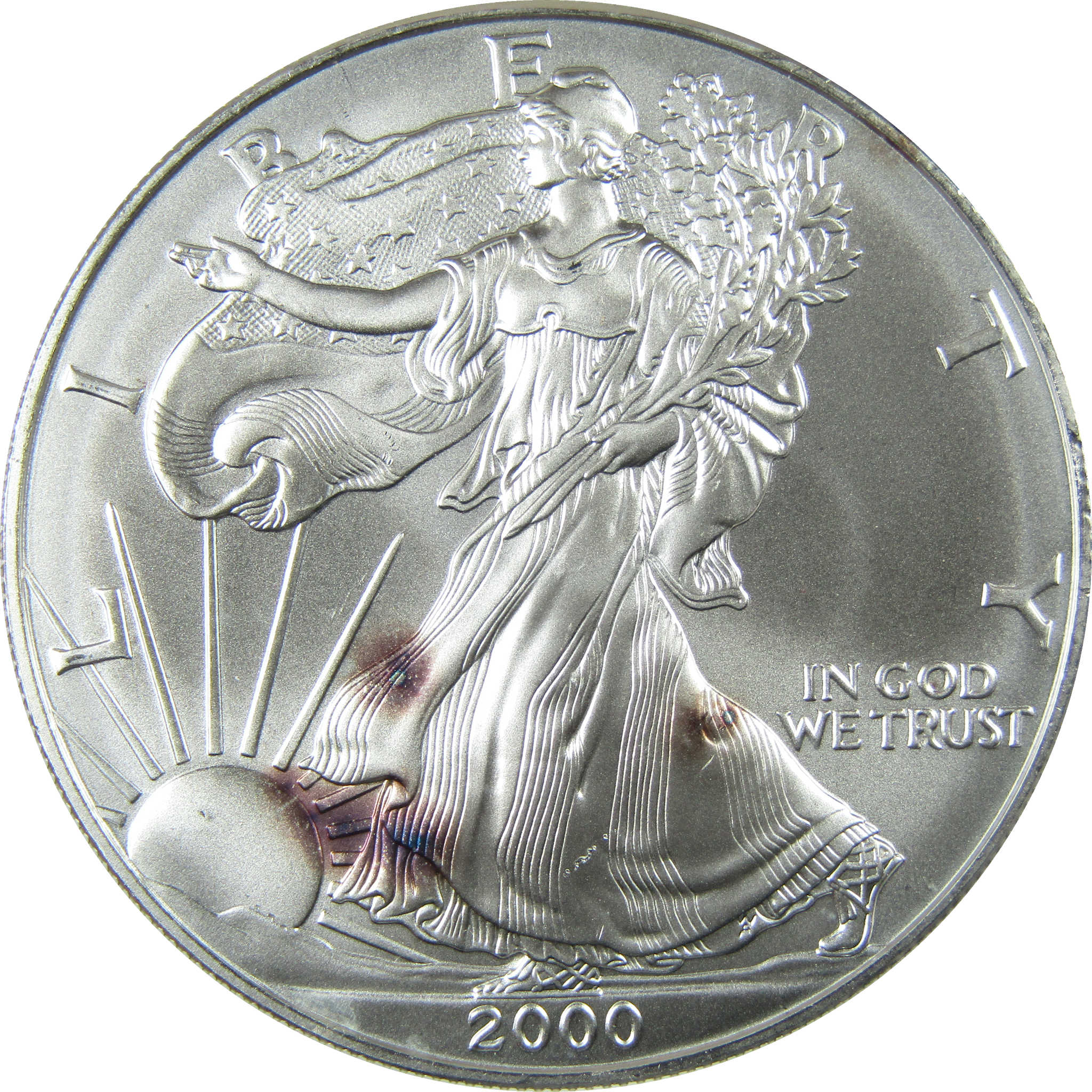2000 American Silver Eagle Uncirculated Mint State $1 Coin SKU:CP1516