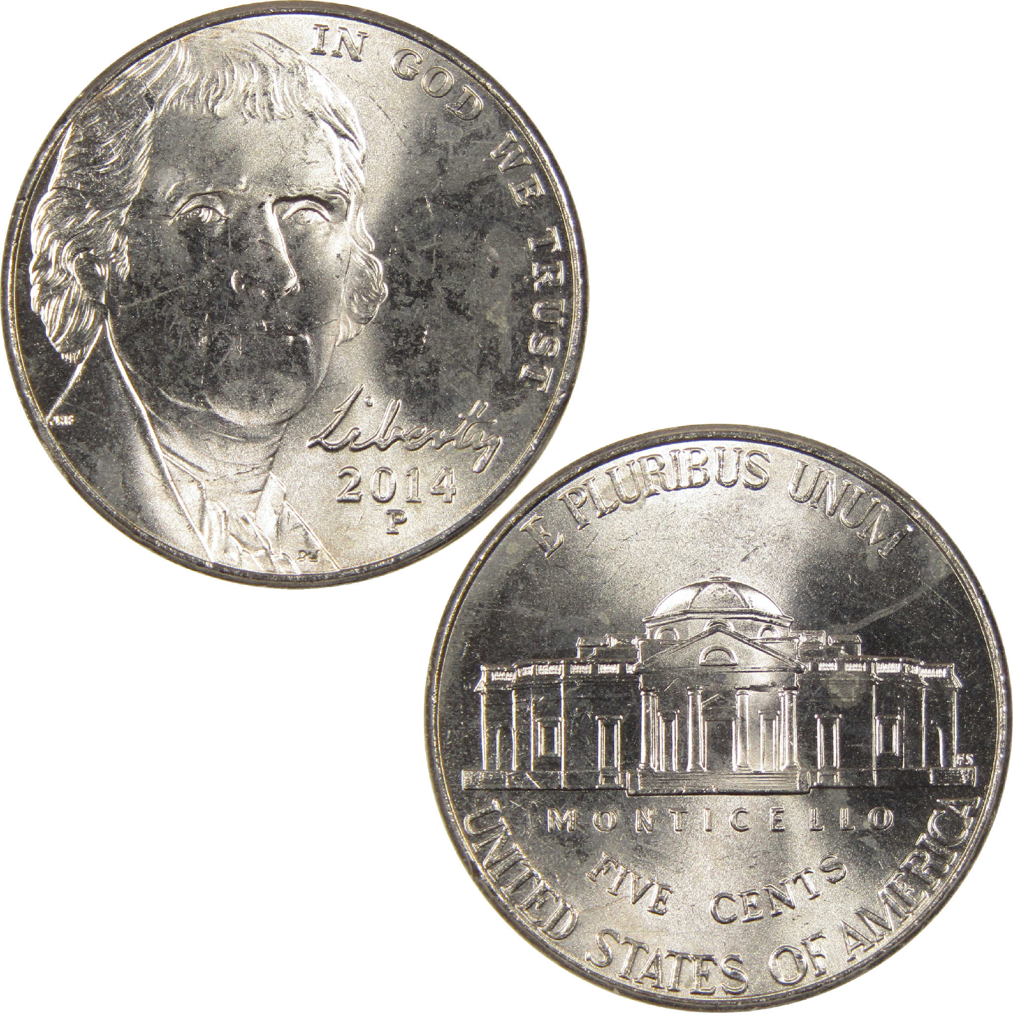 2014 P Jefferson Nickel Uncirculated 5c Coin