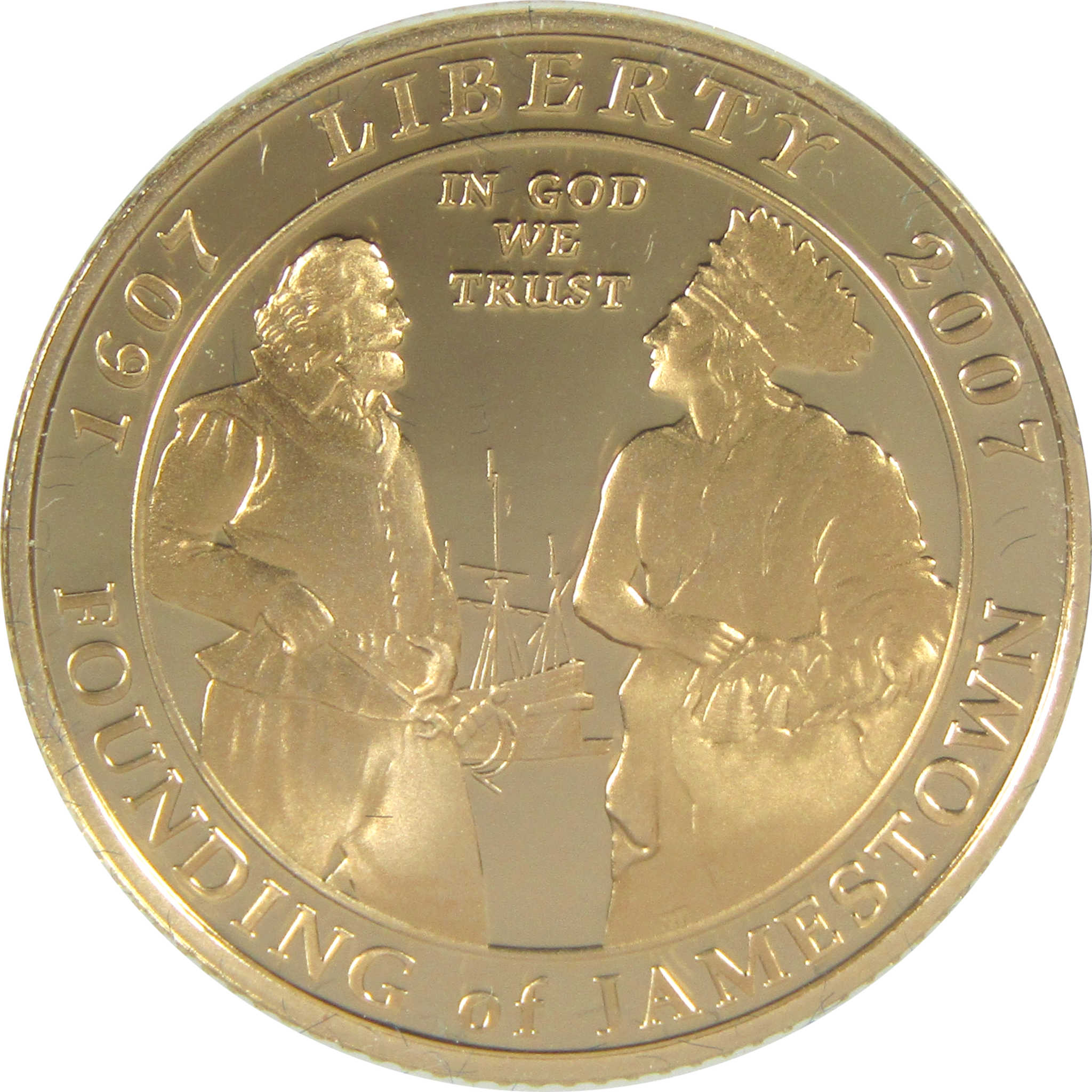 Jamestown 400th Anniversary Commemorative 2007 W Proof Gold $5 OGP COA