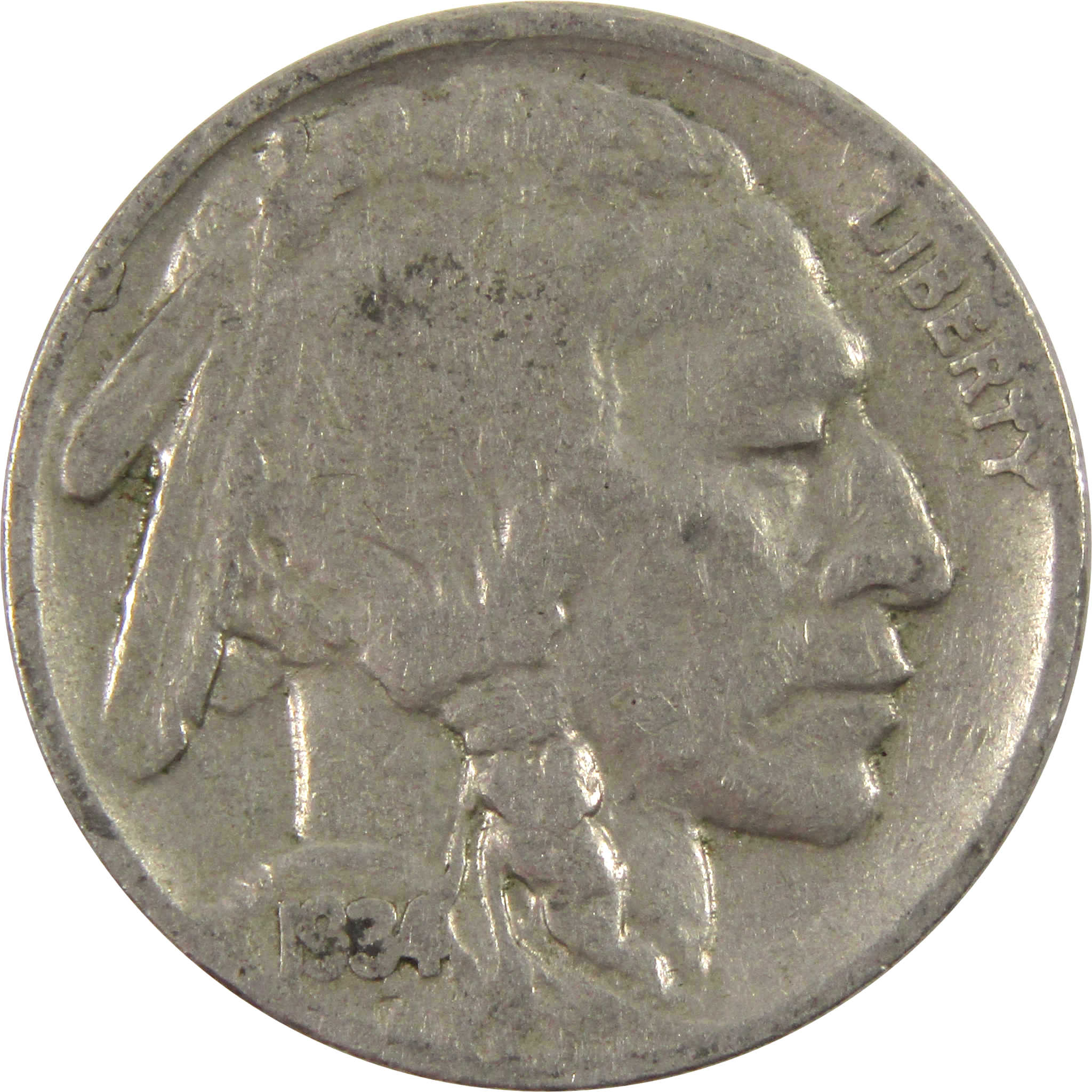 1934 Indian Head Buffalo Nickel AG About Good 5c Coin