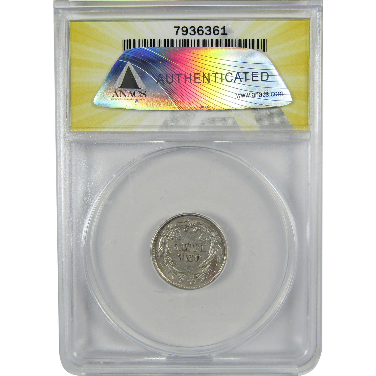 1899 Barber Silver Dime AU 50 Details ANACS 10c Coin SKU:I28556
