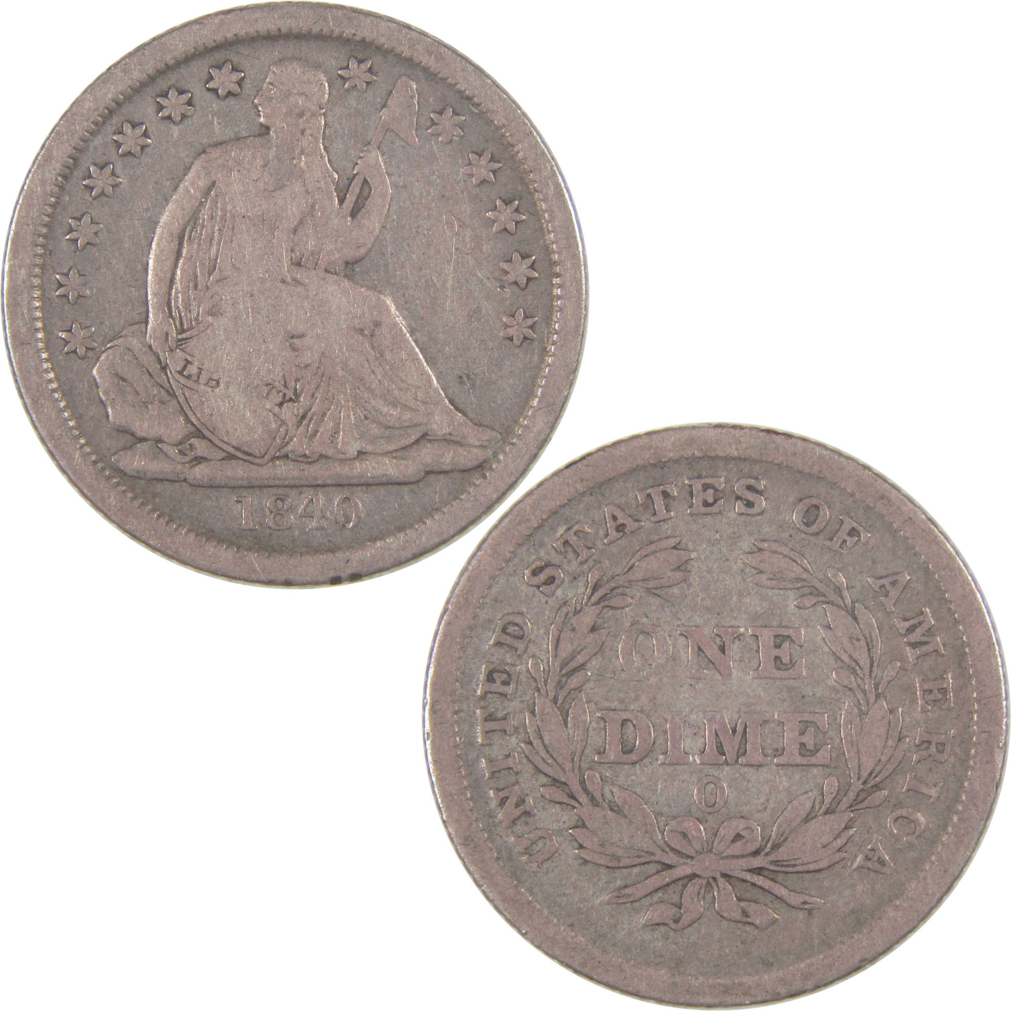 1840 O Seated Liberty Dime F Fine Silver 10c Coin SKU:I16838