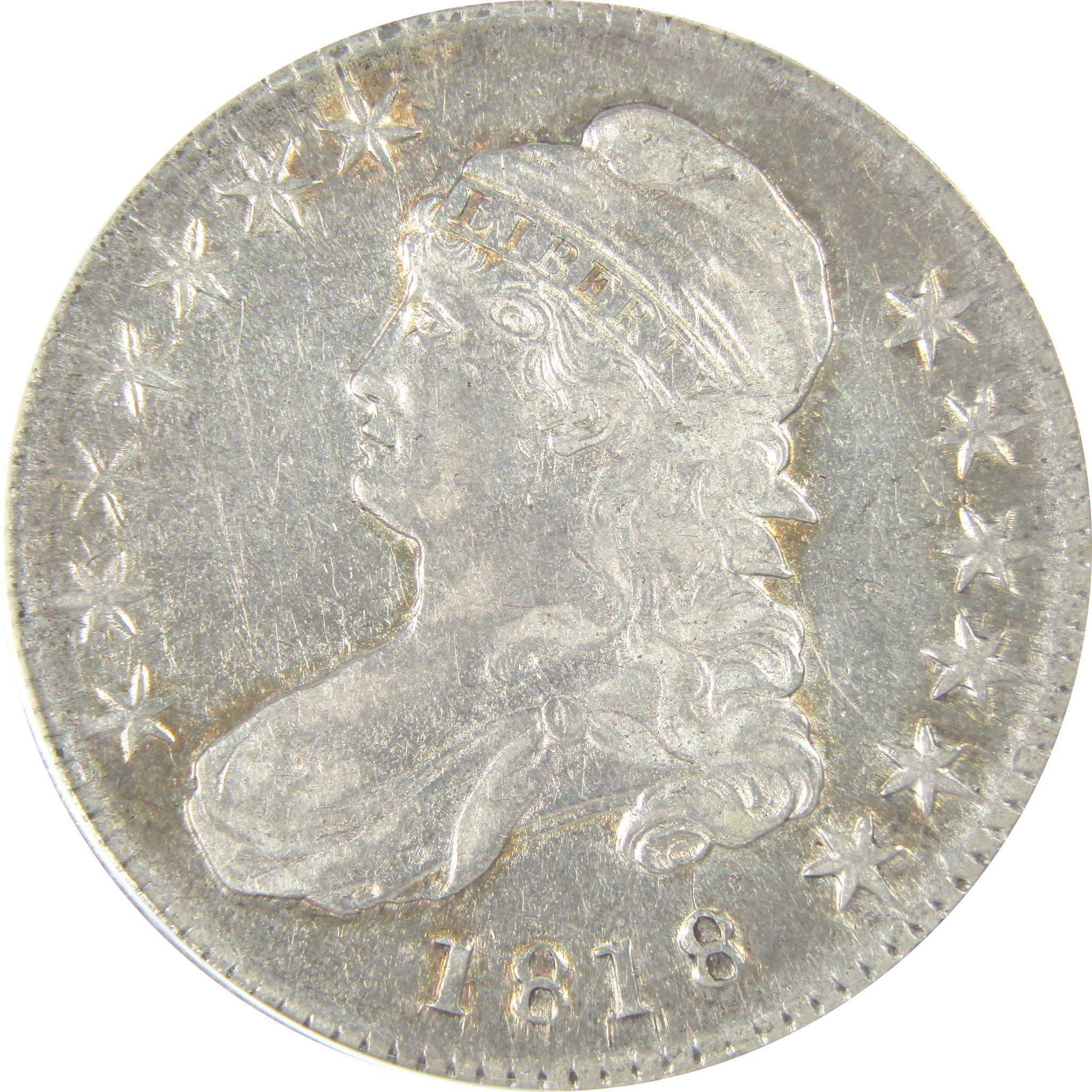 1818 Capped Bust Half Dollar EF 45 ANACS Silver 50c Coin SKU:I16336