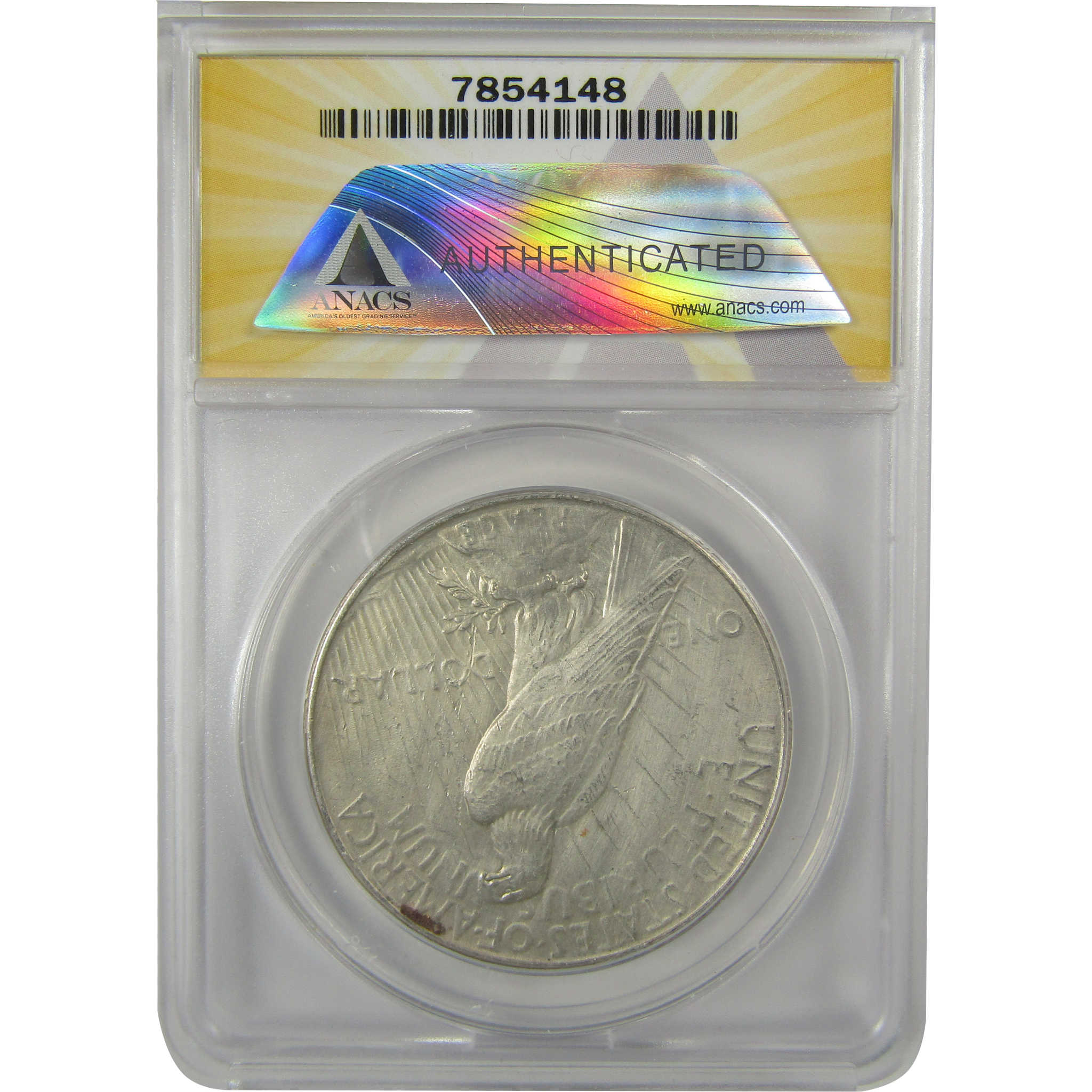 1935 Peace Dollar AU 50 Details ANACS Silver $1 Coin SKU:I20347
