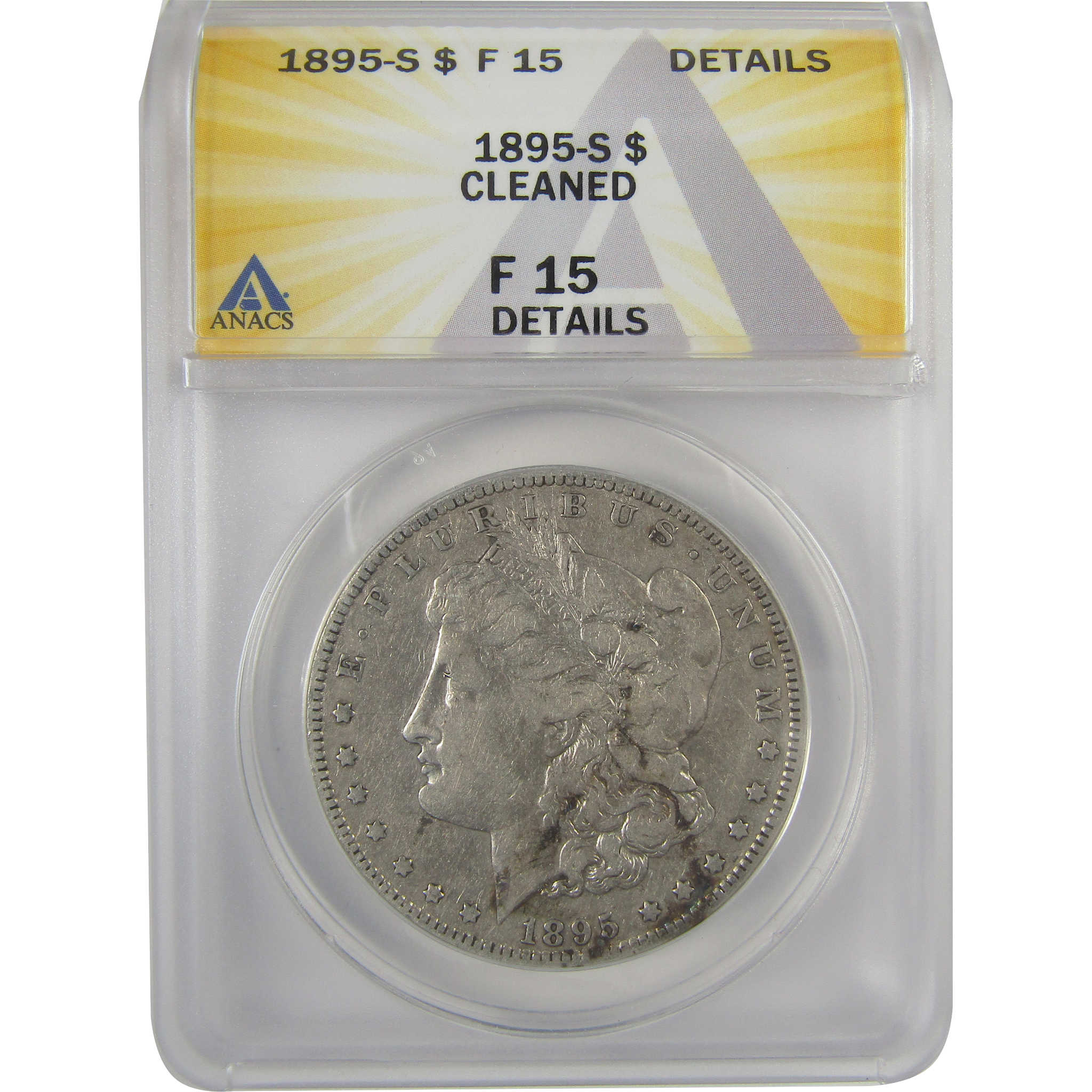 1895 S Morgan Dollar F 15 Details ANACS Silver $1 Coin SKU:I19300 - Morgan coin - Morgan silver dollar - Morgan silver dollar for sale - Profile Coins &amp; Collectibles