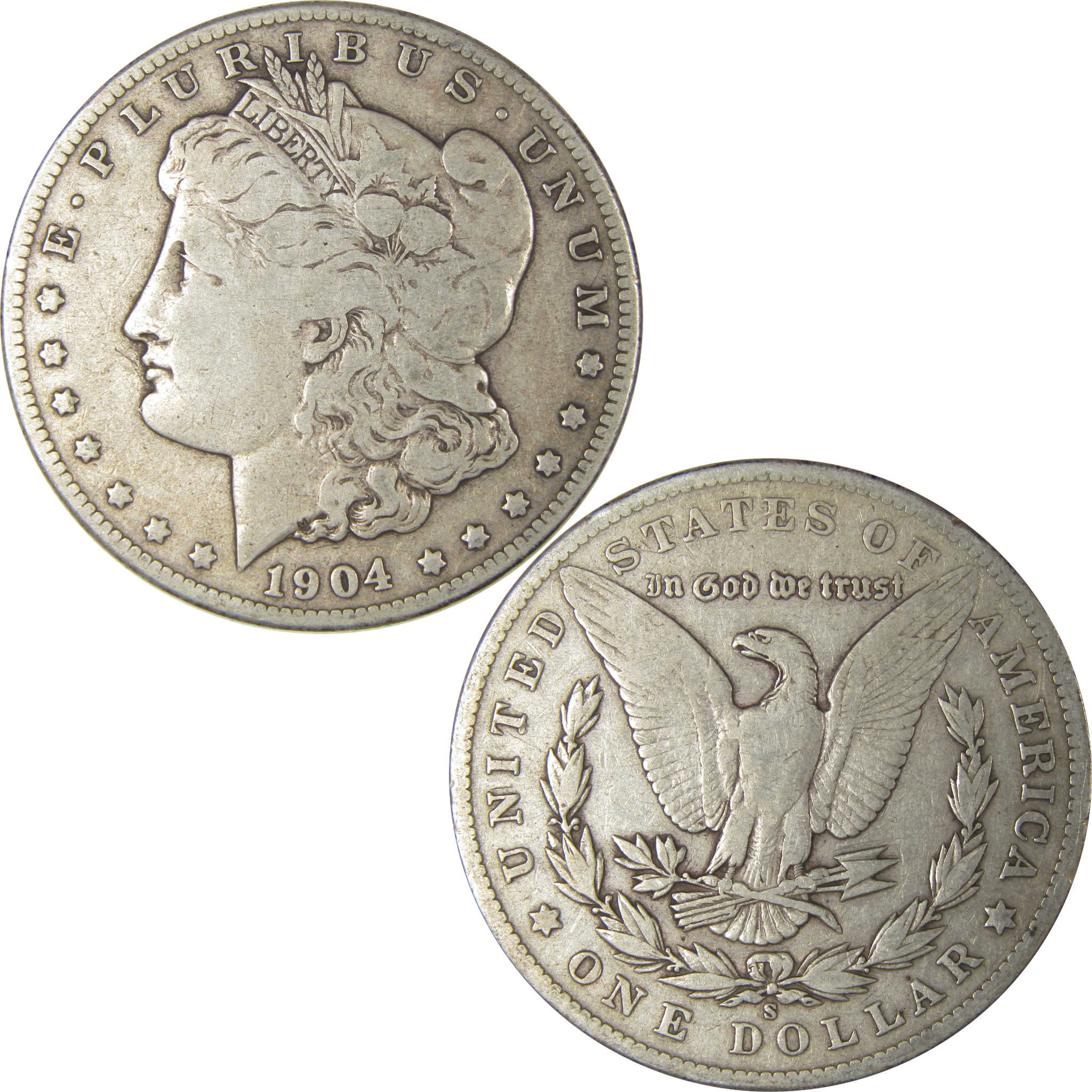 1904 S Morgan Dollar F Fine Silver $1 Coin SKU:I22513 - Morgan coin - Morgan silver dollar - Morgan silver dollar for sale - Profile Coins &amp; Collectibles