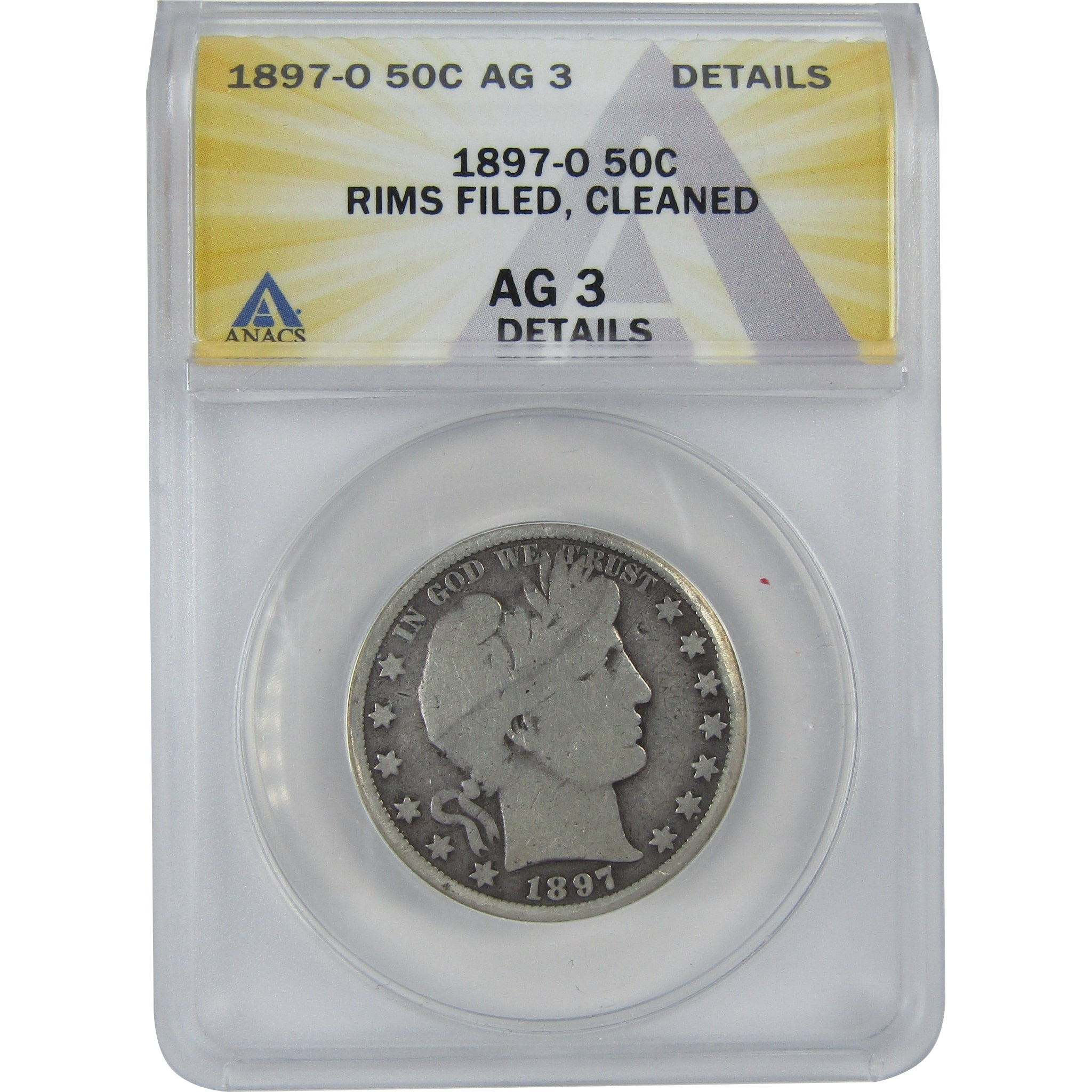 1897 O Barber Half Dollar AG 3 Details ANACS Silver 50c SKU:I16166