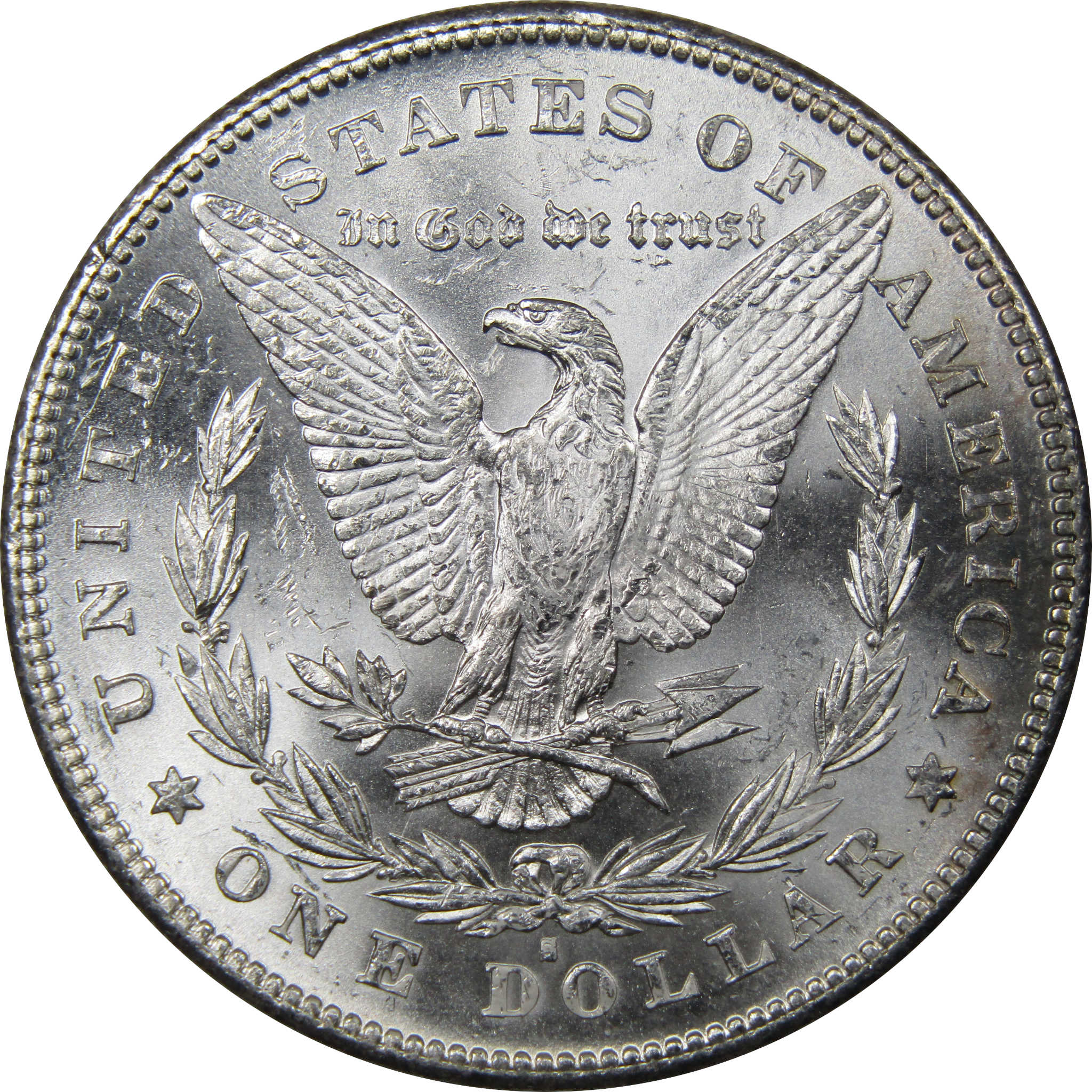 1878 S Morgan Dollar BU Uncirculated Silver Toned Obverse SKU:I2020