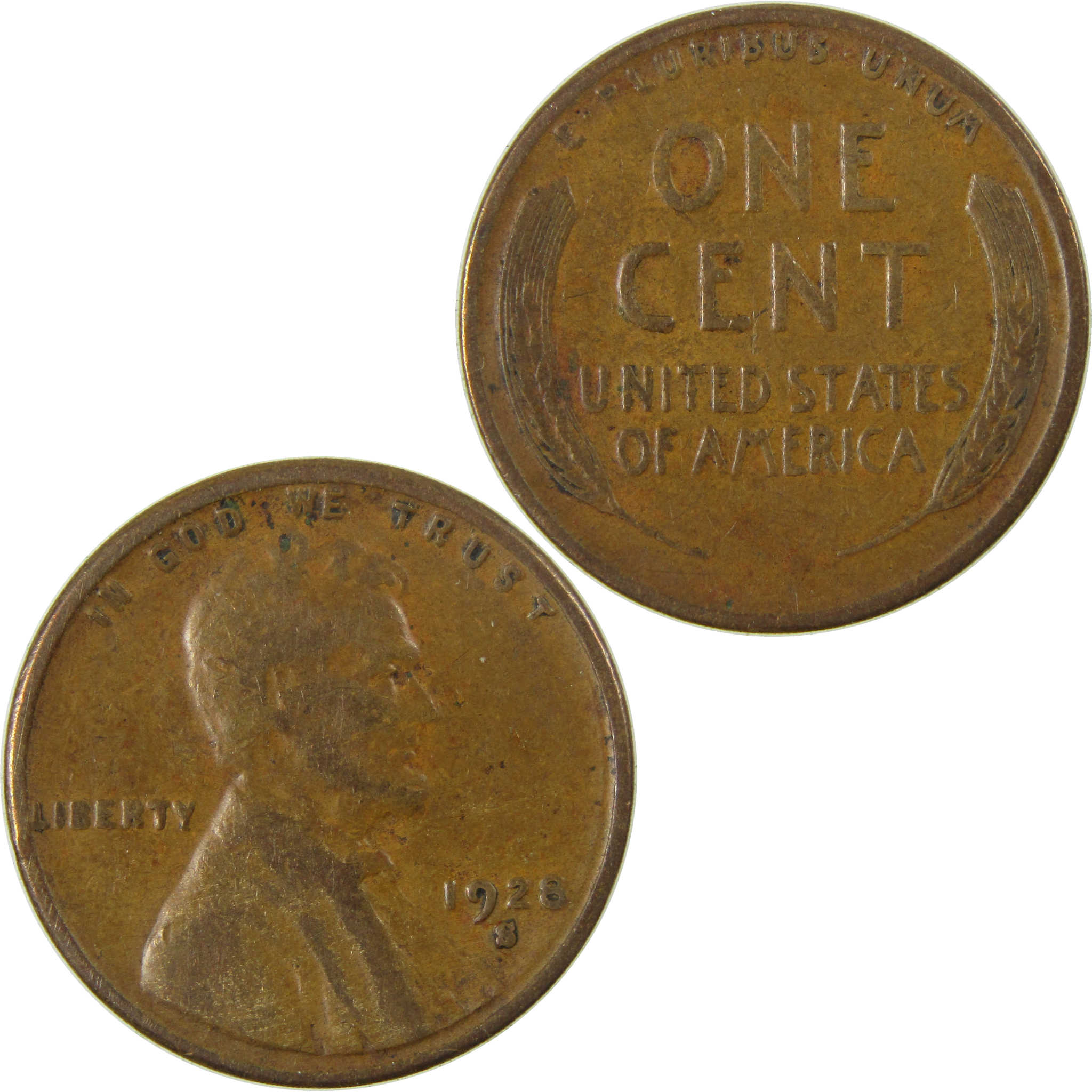 1928 S Lincoln Wheat Cent F Fine Penny 1c Coin Collectible SKU:I27251