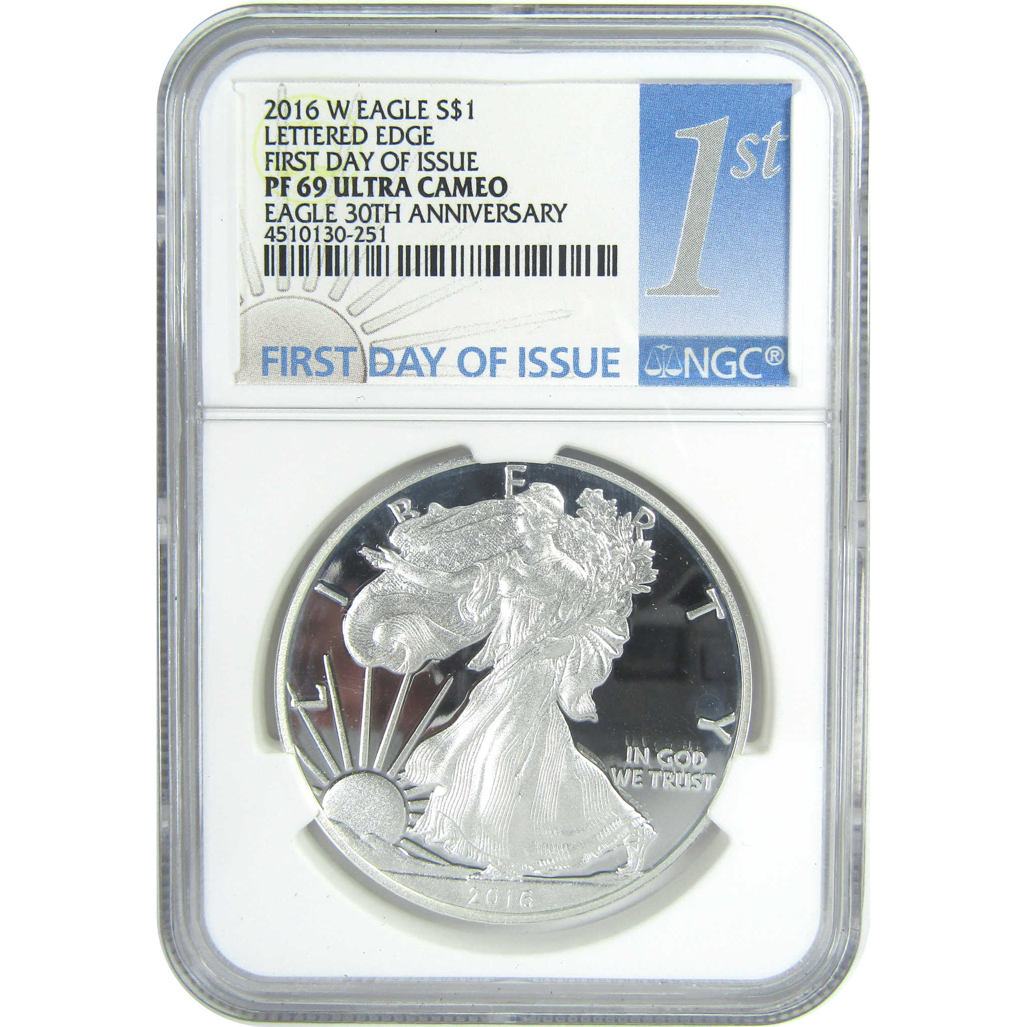 2016 W Lettered Edge American Silver Eagle PF 69 UCAM NGC SKU:CPC9555