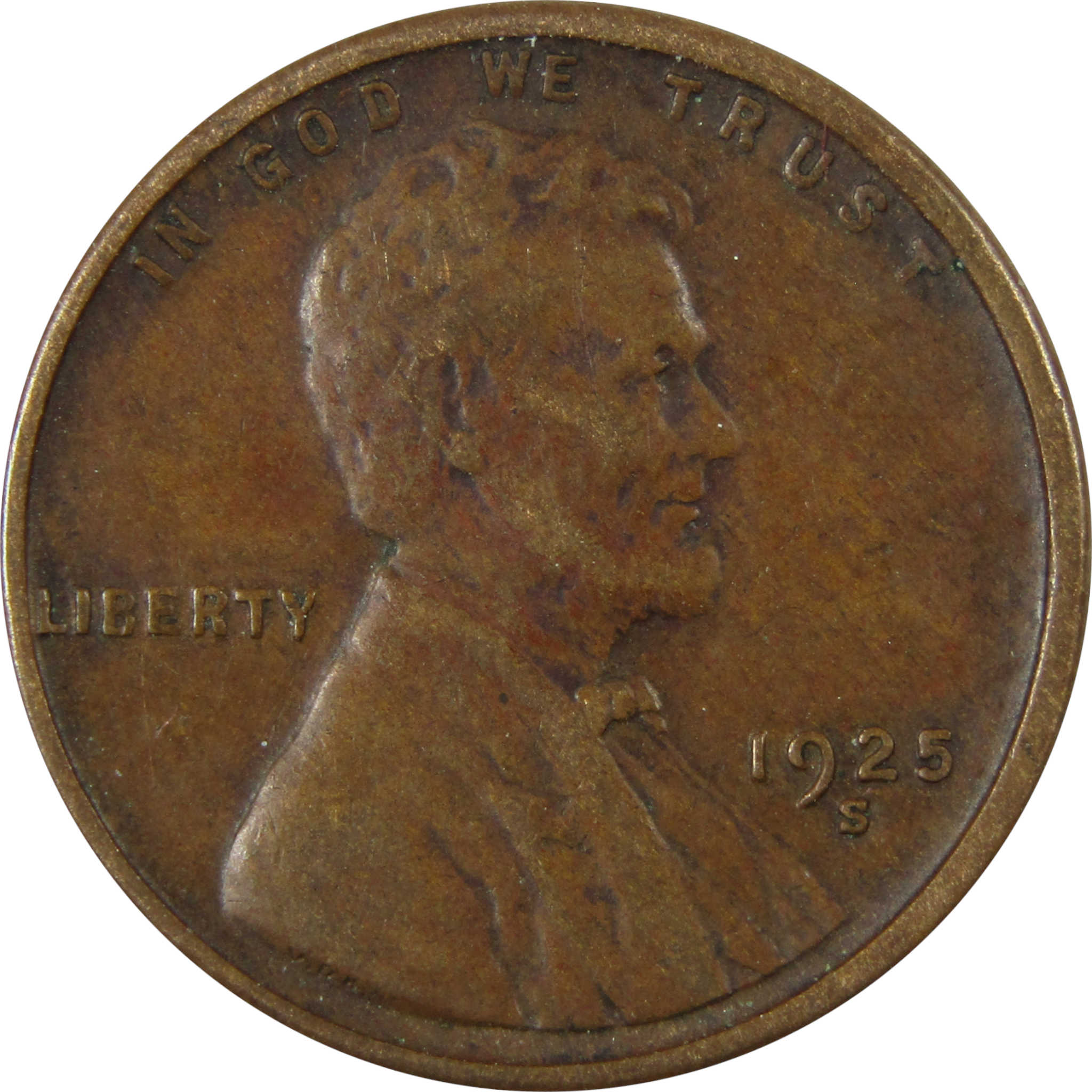 1925 S Lincoln Wheat Cent VF Very Fine Penny 1c Coin SKU:I26470