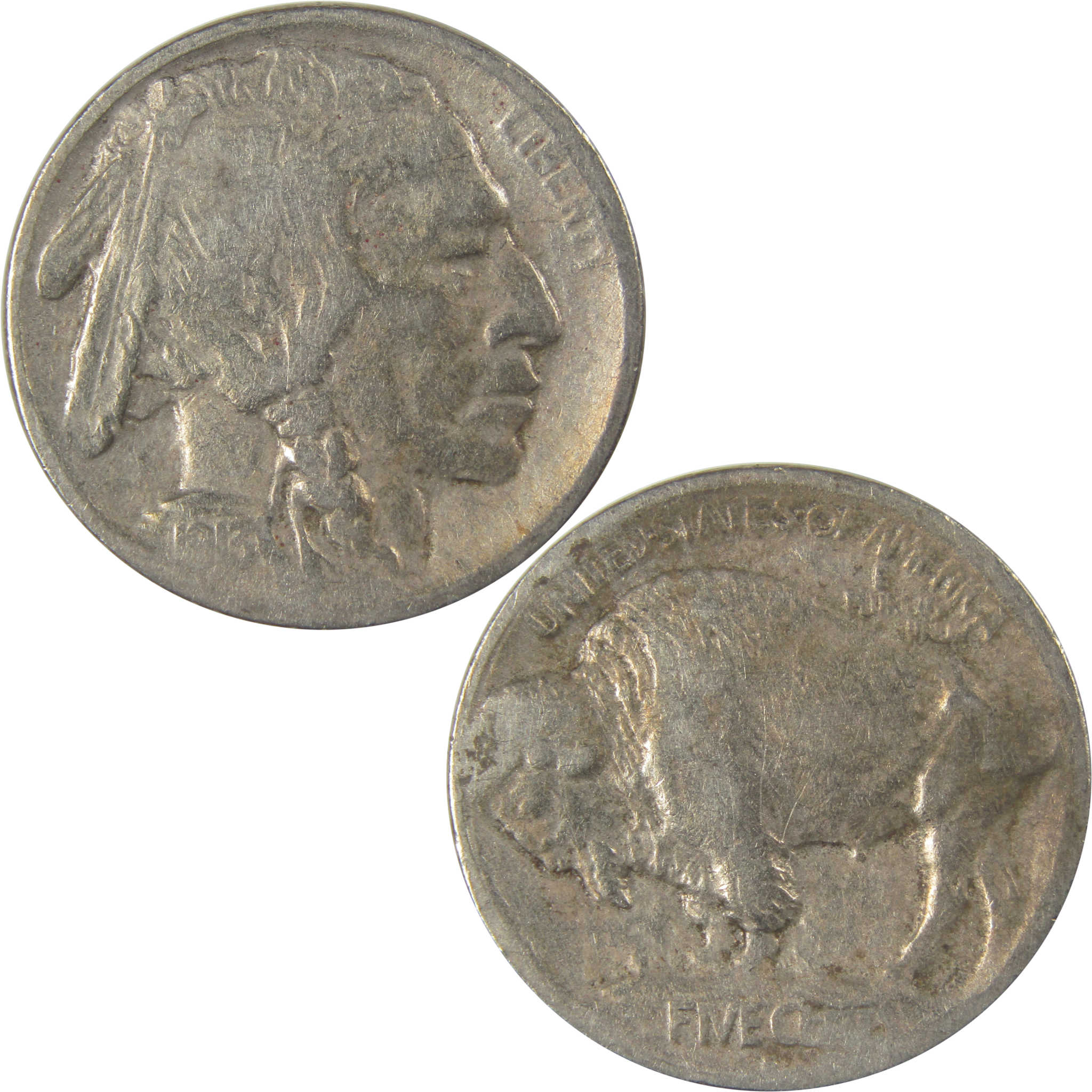 1913 S Type 1 Indian Head Buffalo Nickel AG About Good SKU:I22836