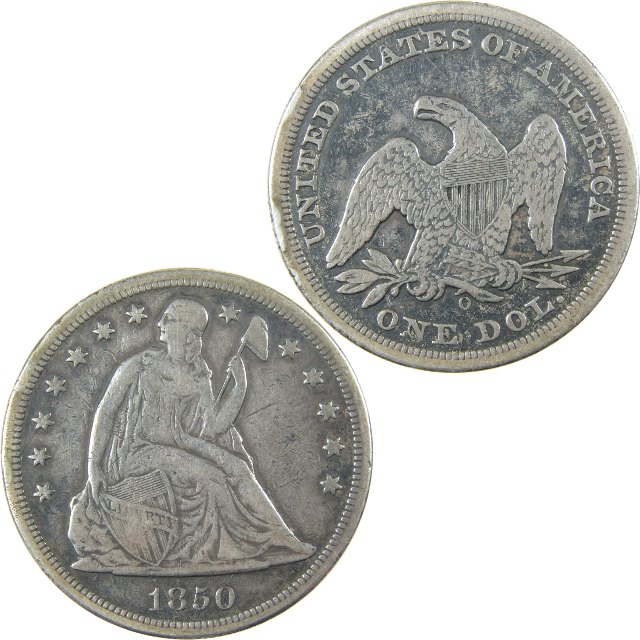 1850 O Seated Liberty Silver Dollar VF Very Fine Details SKU:I26038