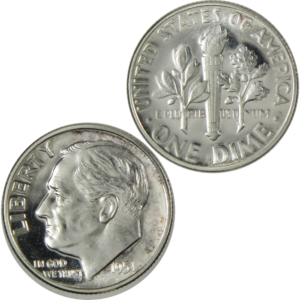 1951 Roosevelt Silver Dime Proof 10c Coin Collectible