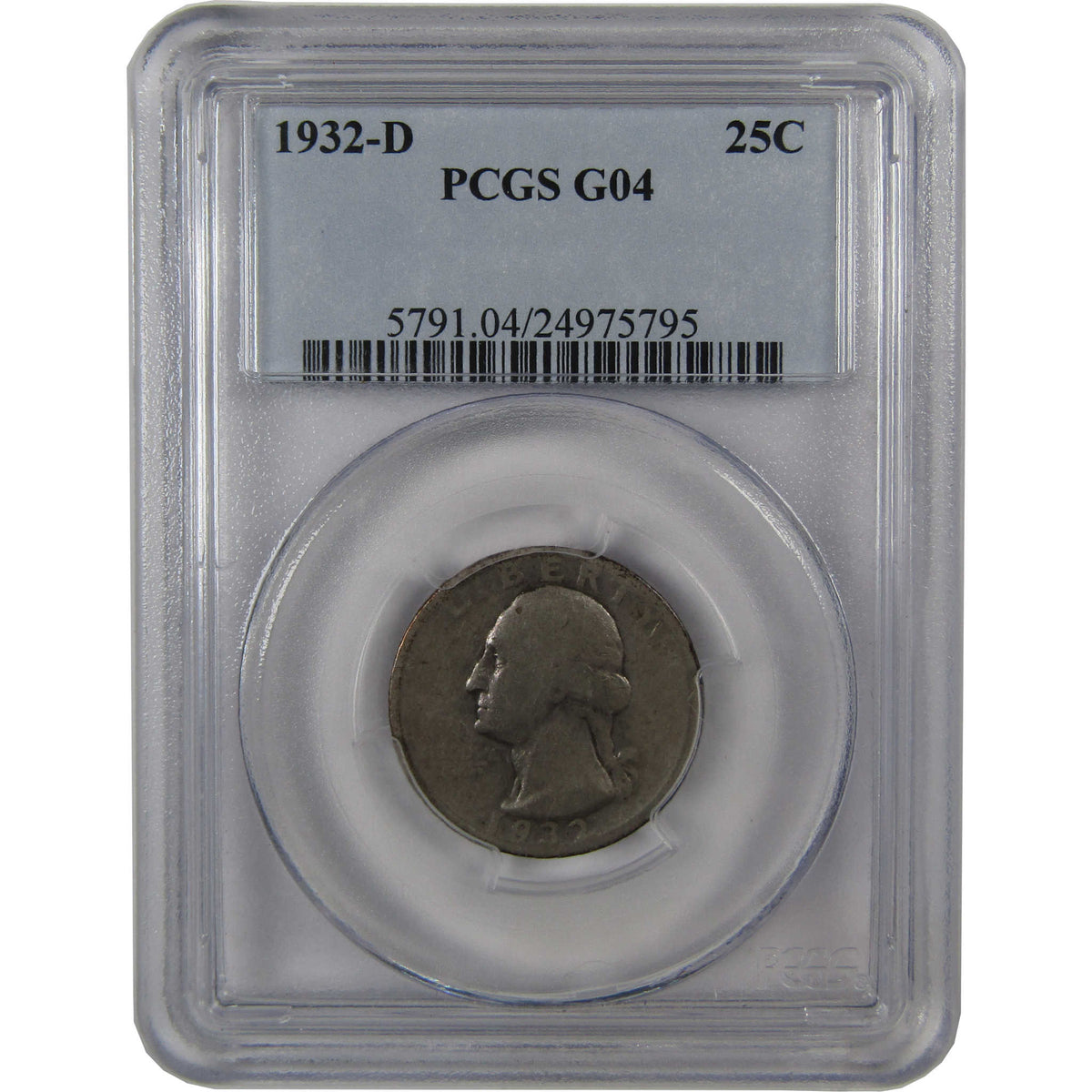 1932 D Washington Silver Quarter G 4 PCGS 25c Coin Collectible