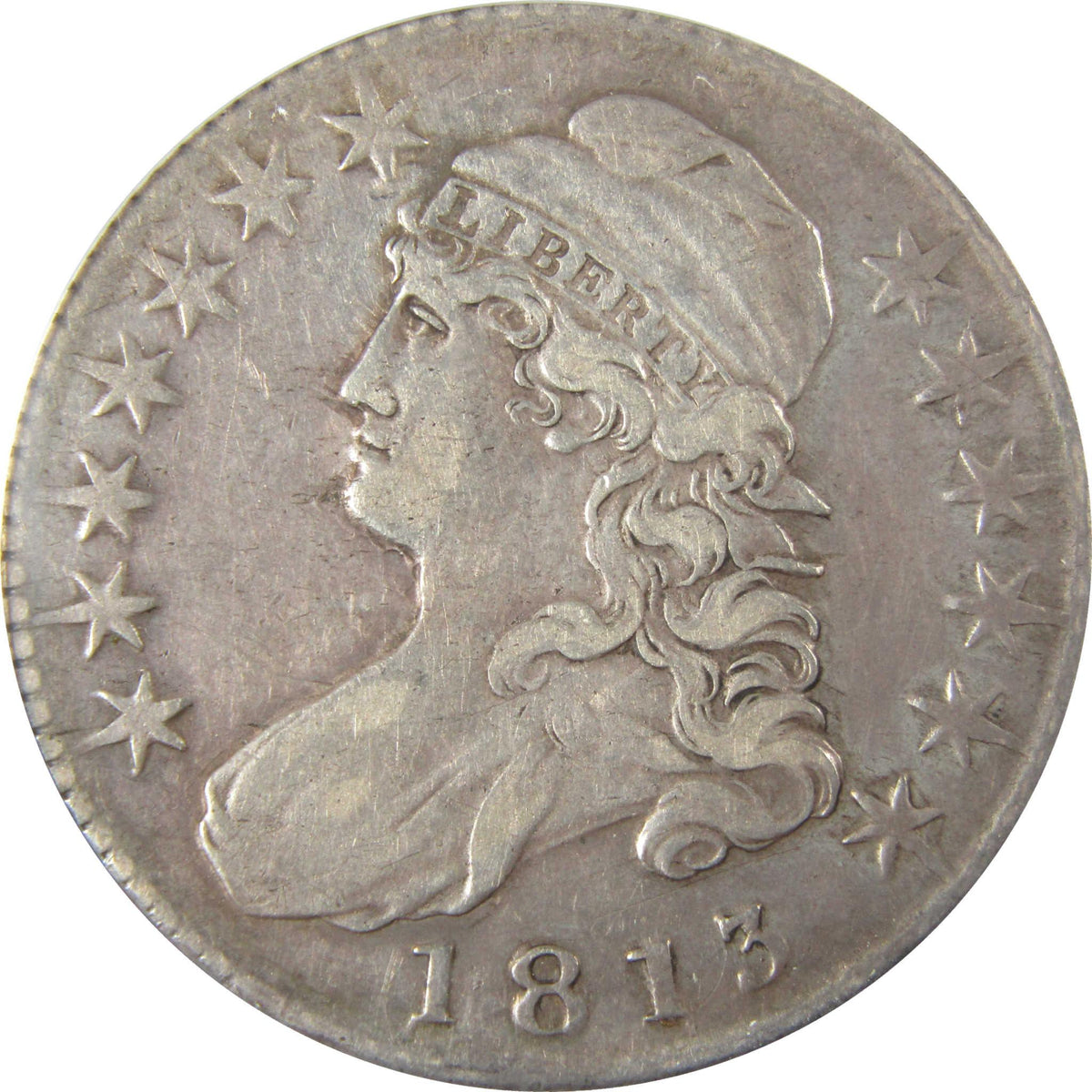 1813 Capped Bust Silver Half Dollar VF 35 Details ANACS SKU:I27999