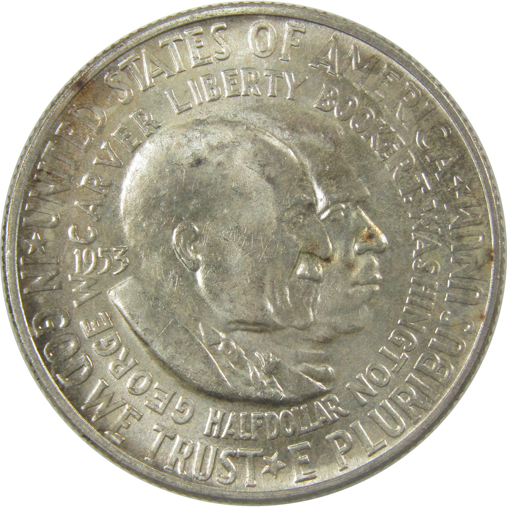 1953 D Washington-Carver Commemorative Silver Half Dollar Uncirculated
