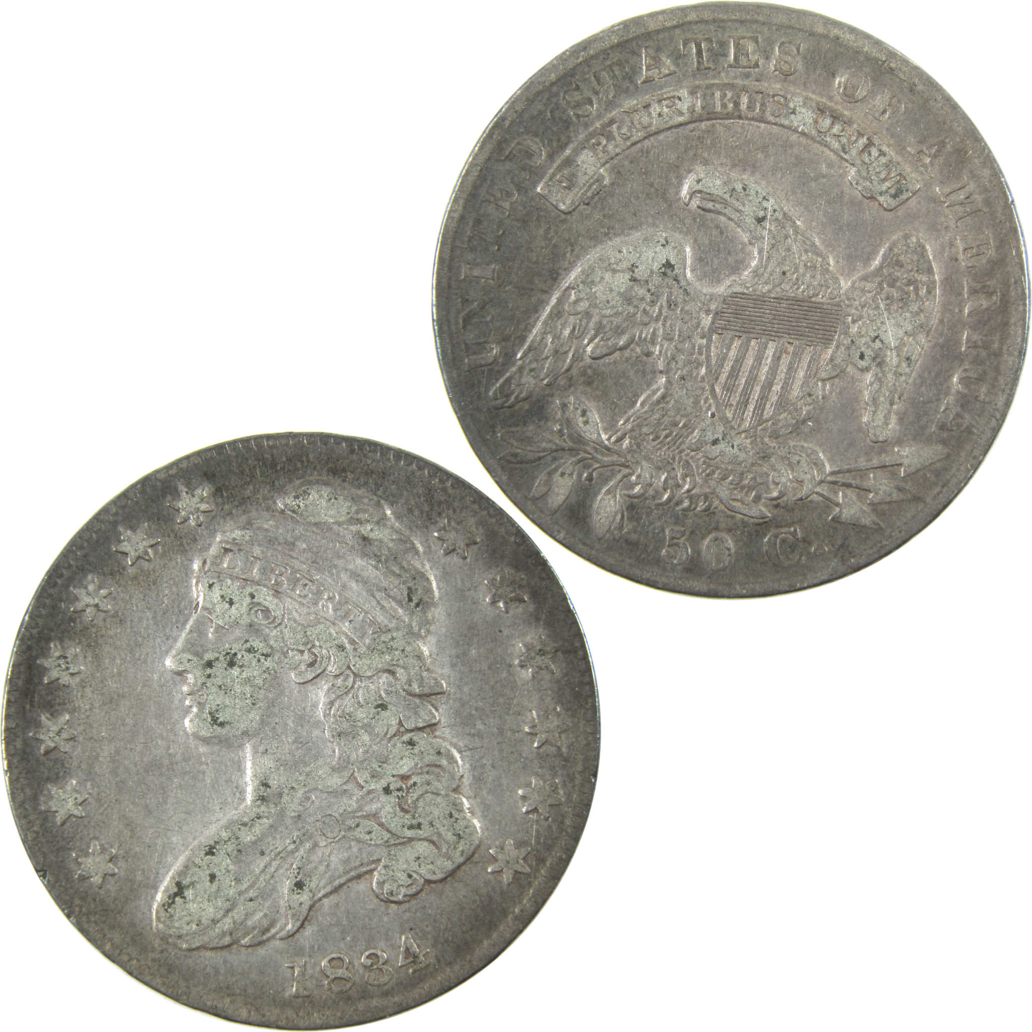 1834 Small Date, Stars, Letters Capped Bust Half Dollar VF SKU:I14900