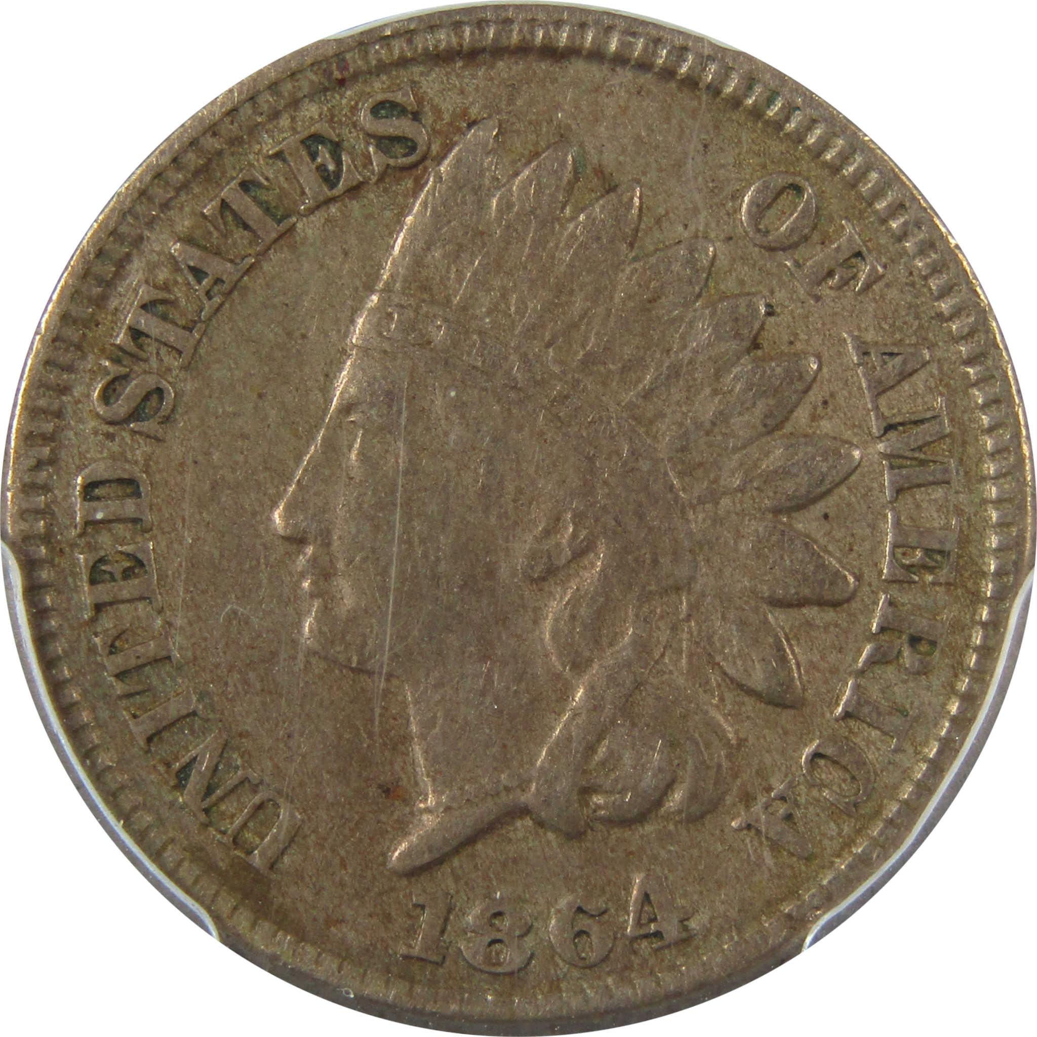 1864 Indian Head Copper-Nickel 1c XF EF Details PCGS SKU:CP1276