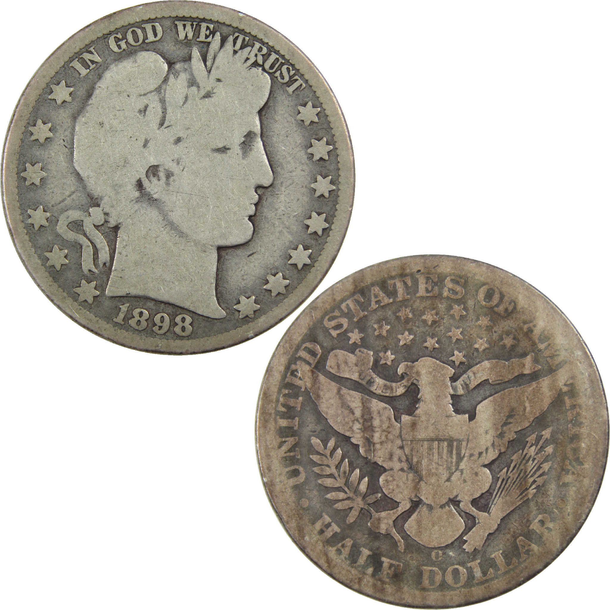1898 O Barber Half Dollar AG About Good Silver 50c Coin SKU:I12552