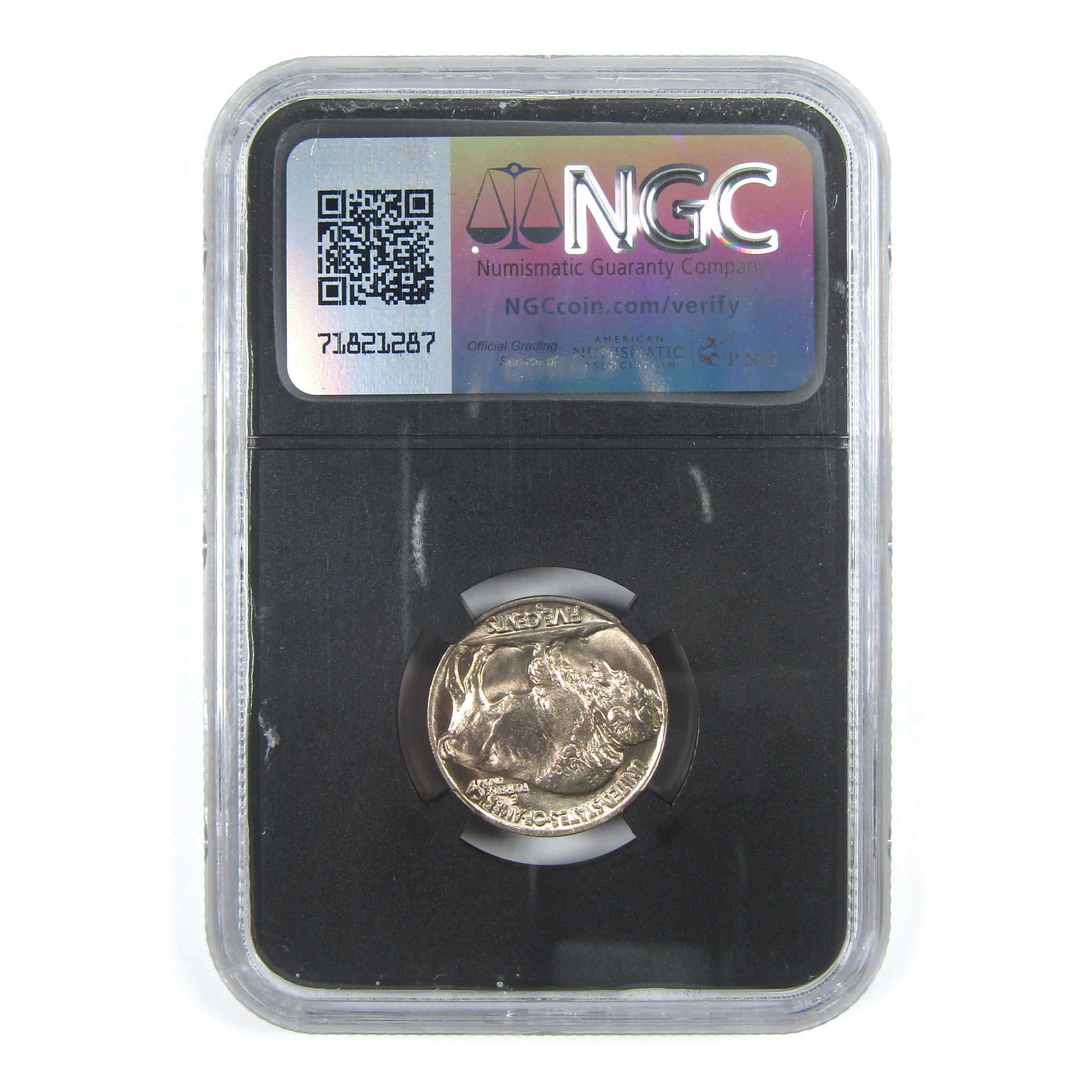 1938 D Buffalo Nickel MS 66 NGC 5c Original Bag Fragment SKU:I14590