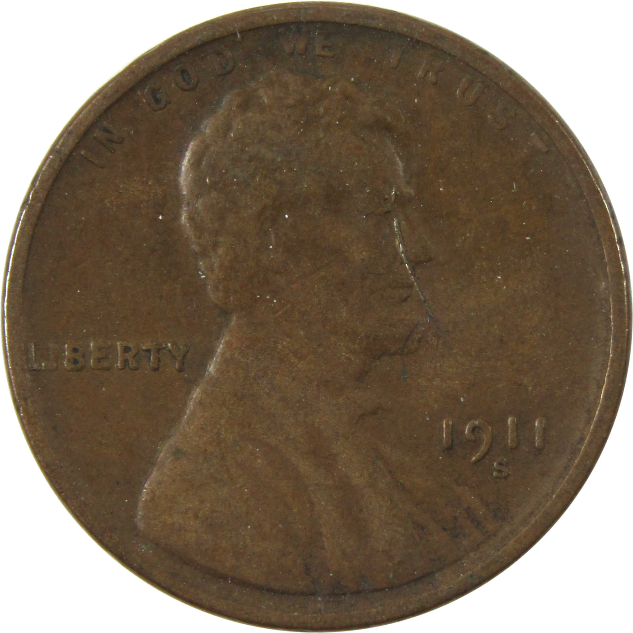 1911 S Lincoln Wheat Cent F Fine Penny 1c Coin SKU:I14132