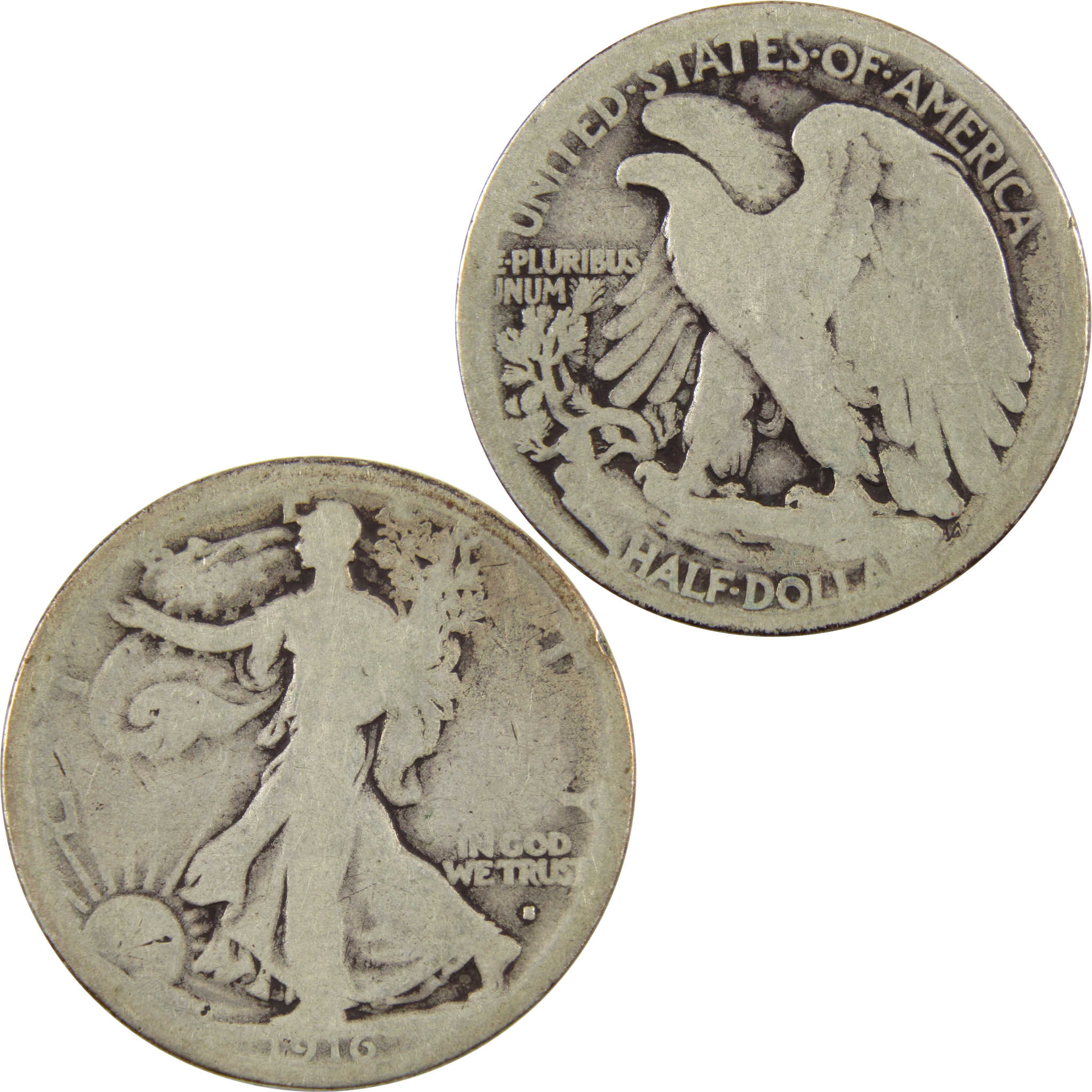 1916 S Liberty Walking Half Dollar AG 90% Silver 50c Coin SKU:I11171