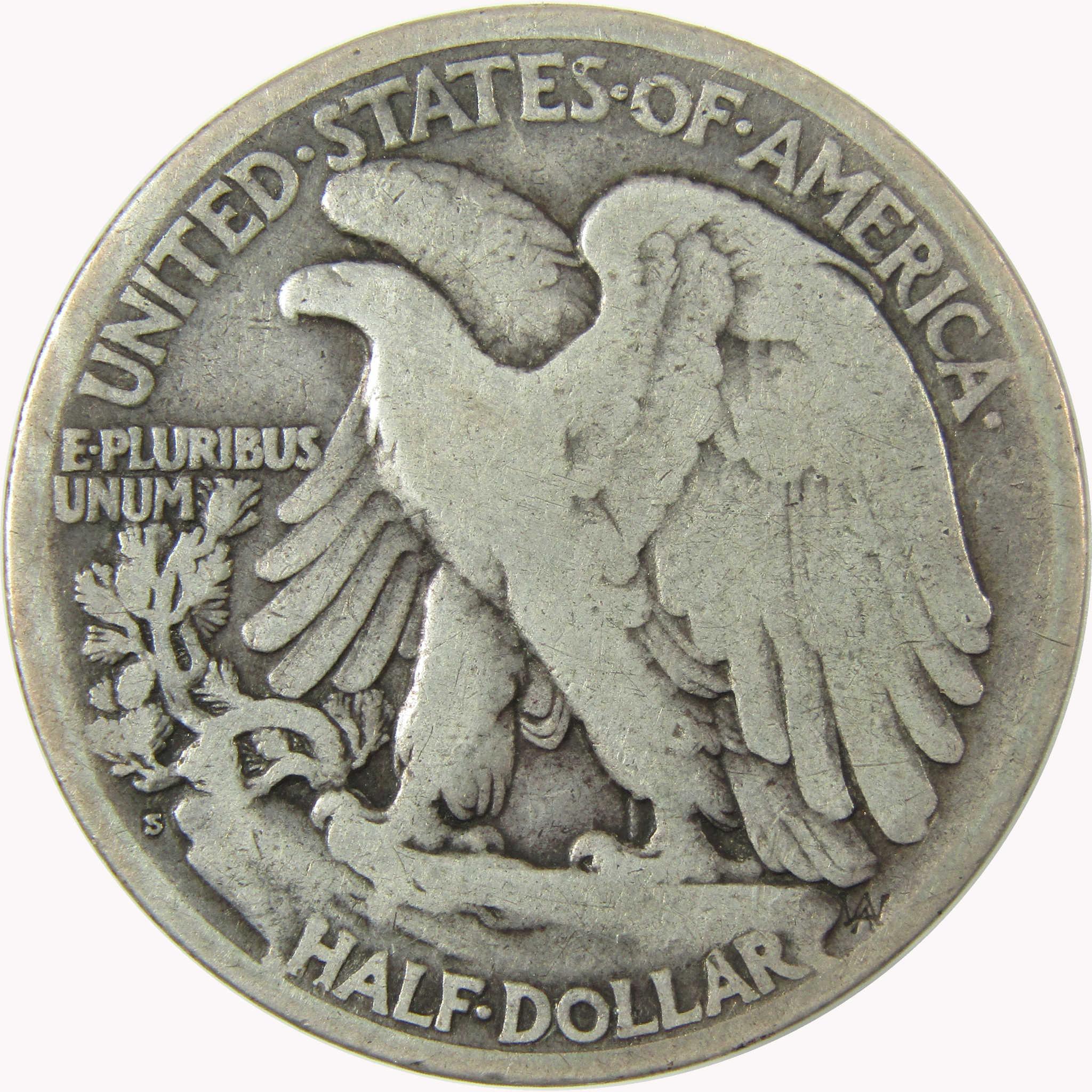 1921 S Liberty Walking Silver 50c VG Very Good Details SKU:CP1463