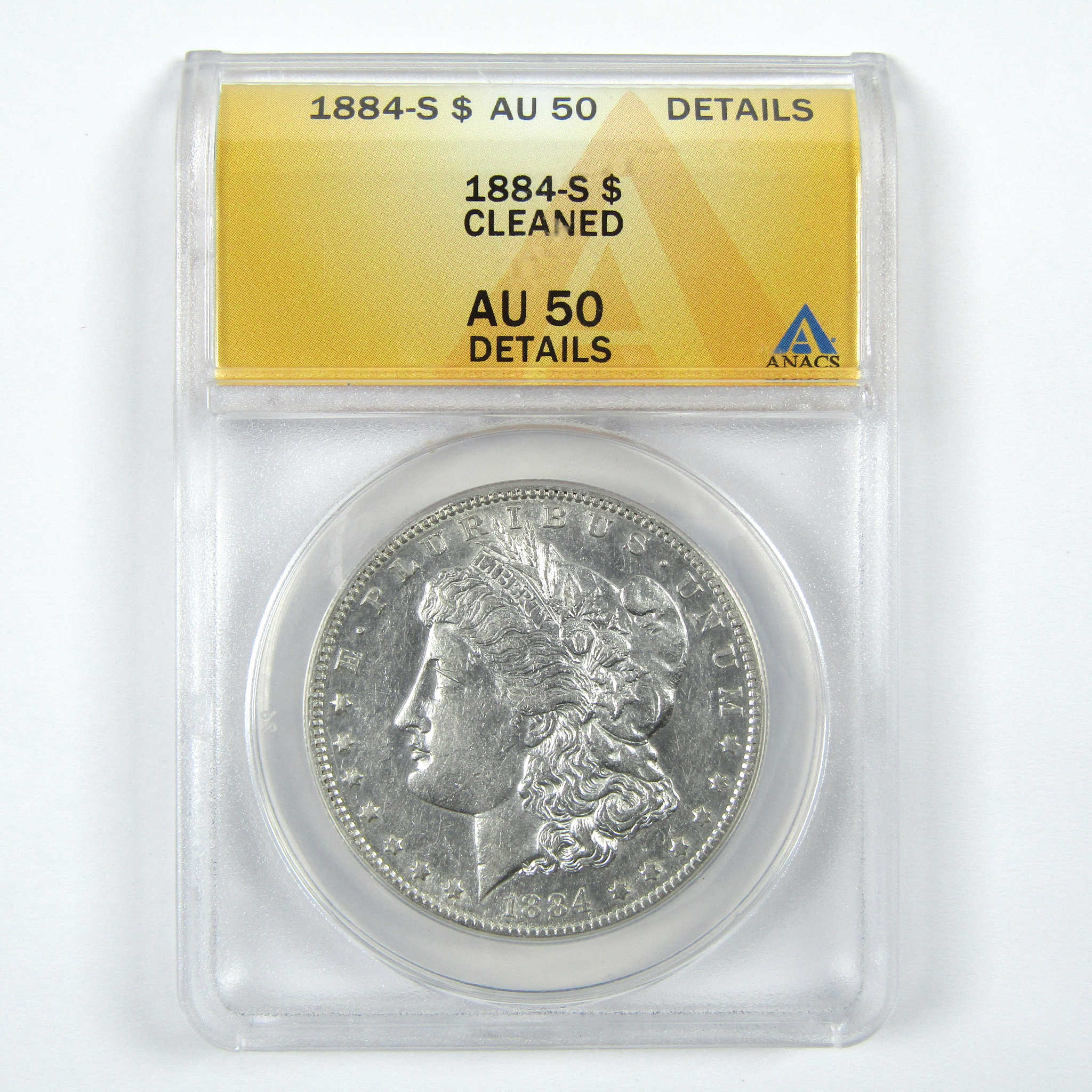 1884 S Morgan Dollar AU 50 Details ANACS Silver $1 Coin SKU:I14925 - Morgan coin - Morgan silver dollar - Morgan silver dollar for sale - Profile Coins &amp; Collectibles