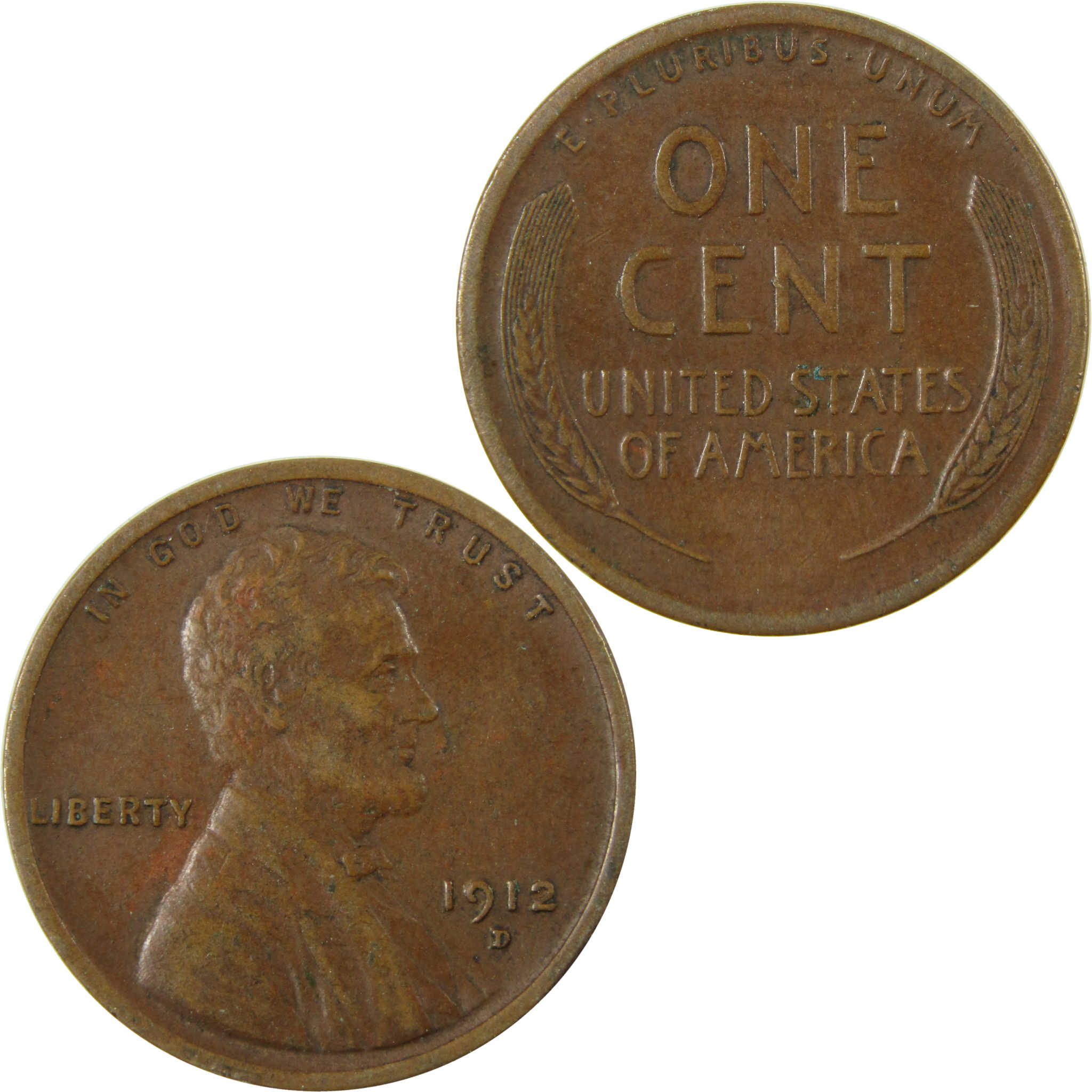 1912 D Lincoln Wheat Cent VF Very Fine Penny 1c Coin SKU:I28142