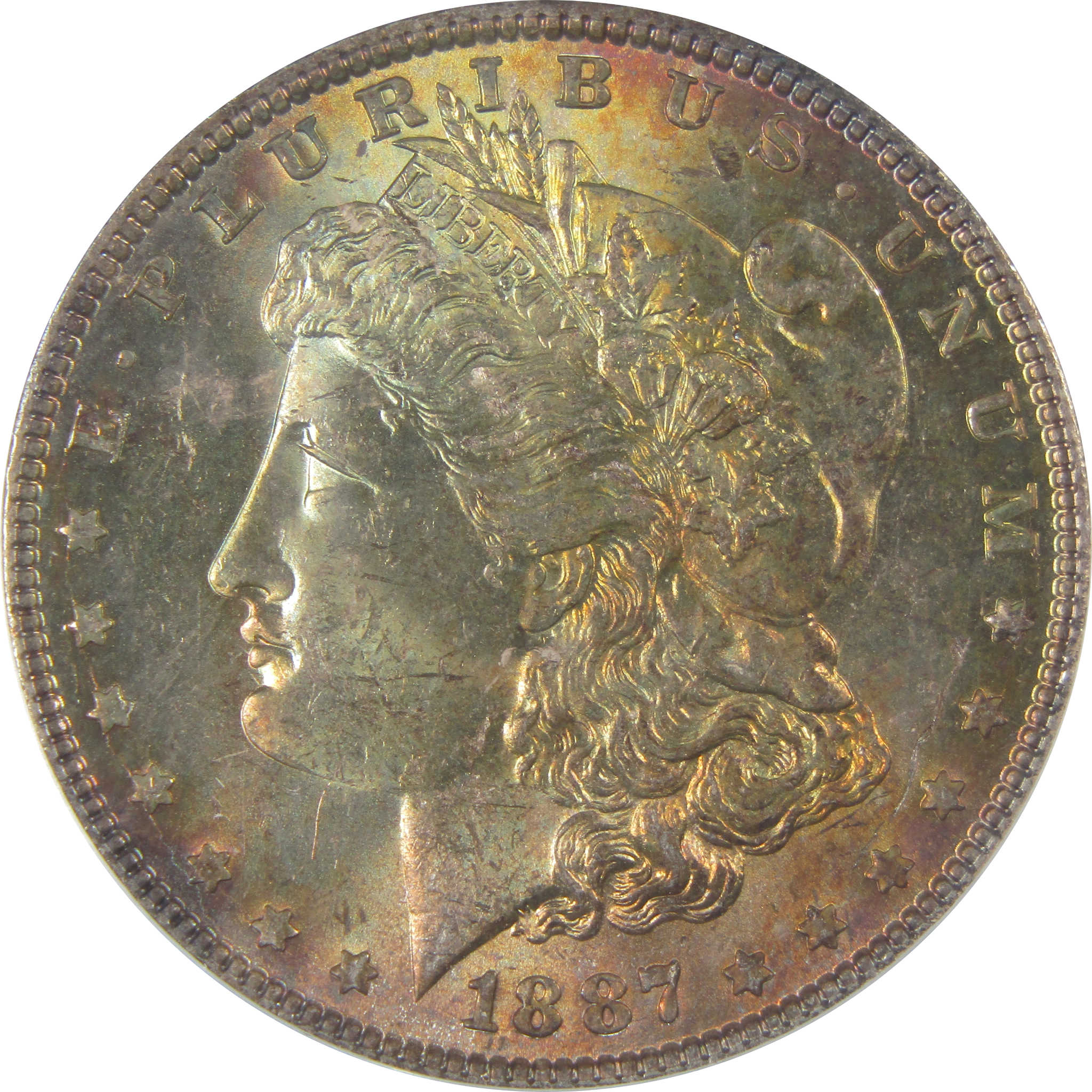 1887 Morgan Dollar MS 63 ANACS Silver Uncirculated Toned SKU:CP117