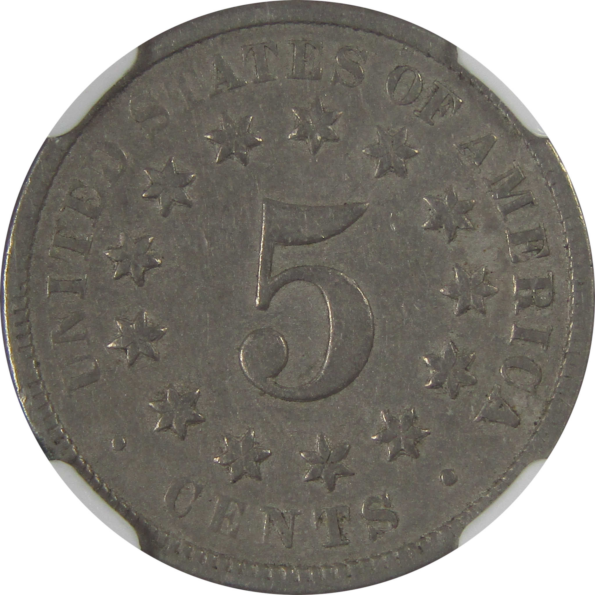 1872 Shield Nickel F 15 NGC 5c Coin Collectible SKU:I23685