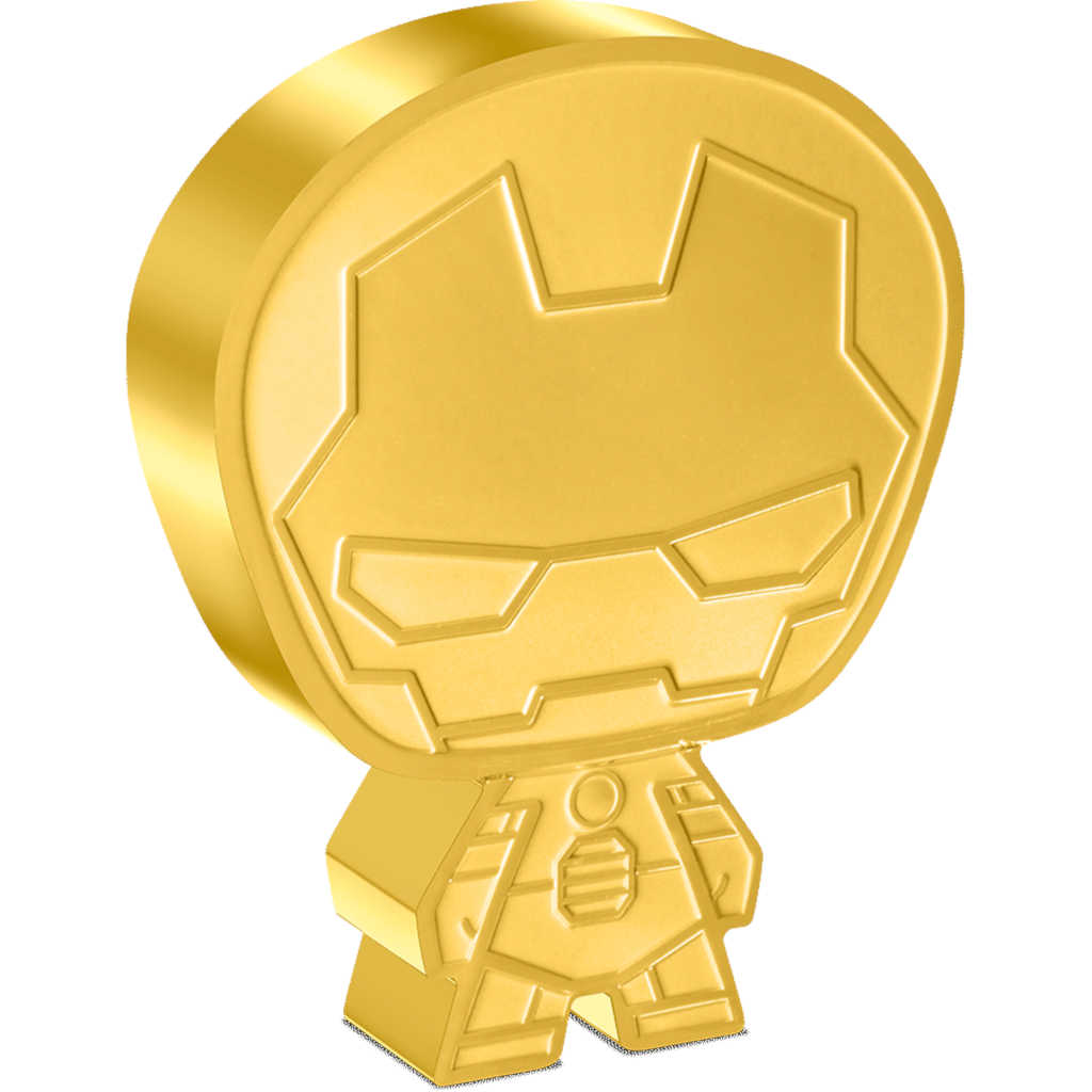 Marvel Iron Man Chibi 1 oz .999 Silver Gilded $2 Proof COA SKU:OPC161