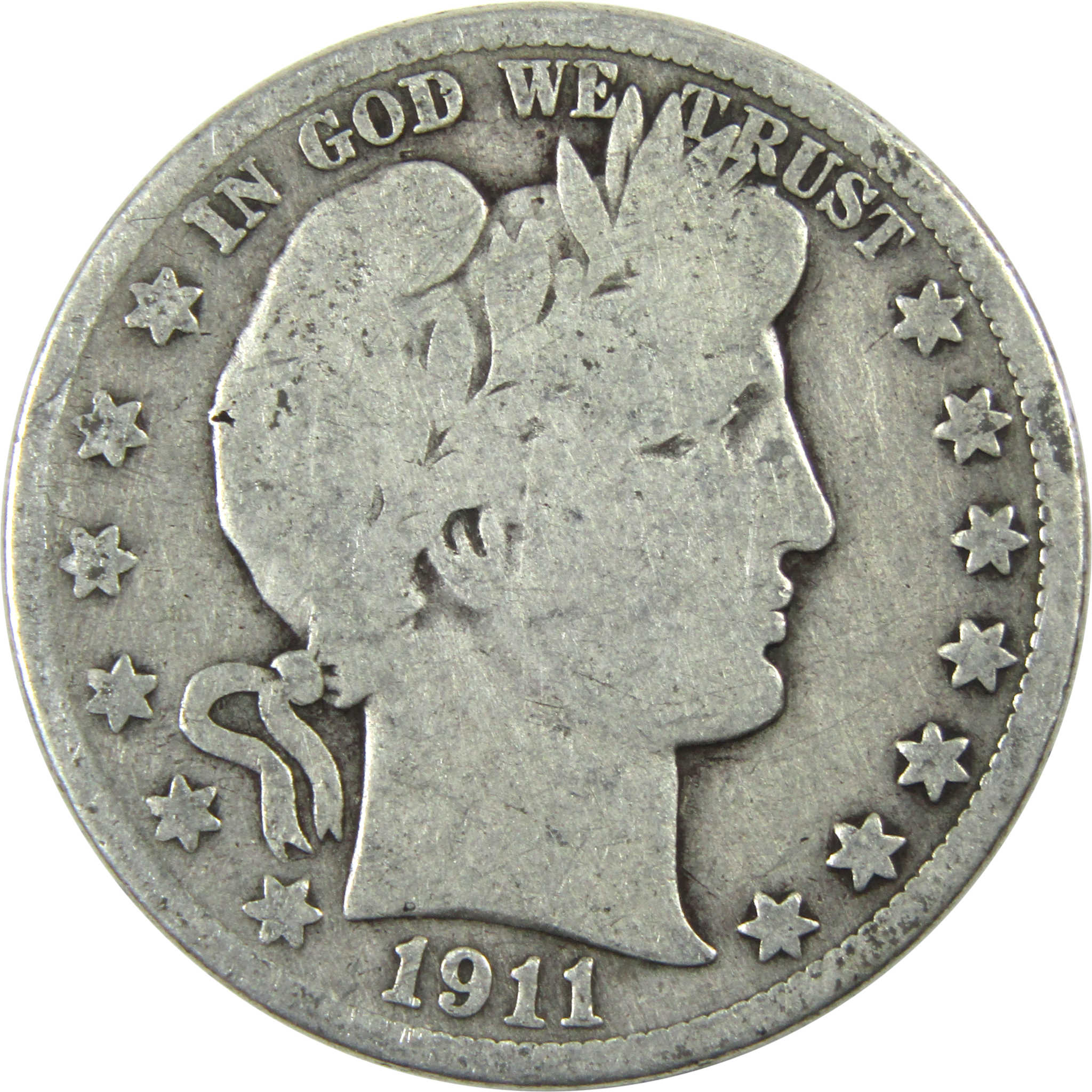 1911 Barber Half Dollar G Good Silver 50c Coin SKU:I13293