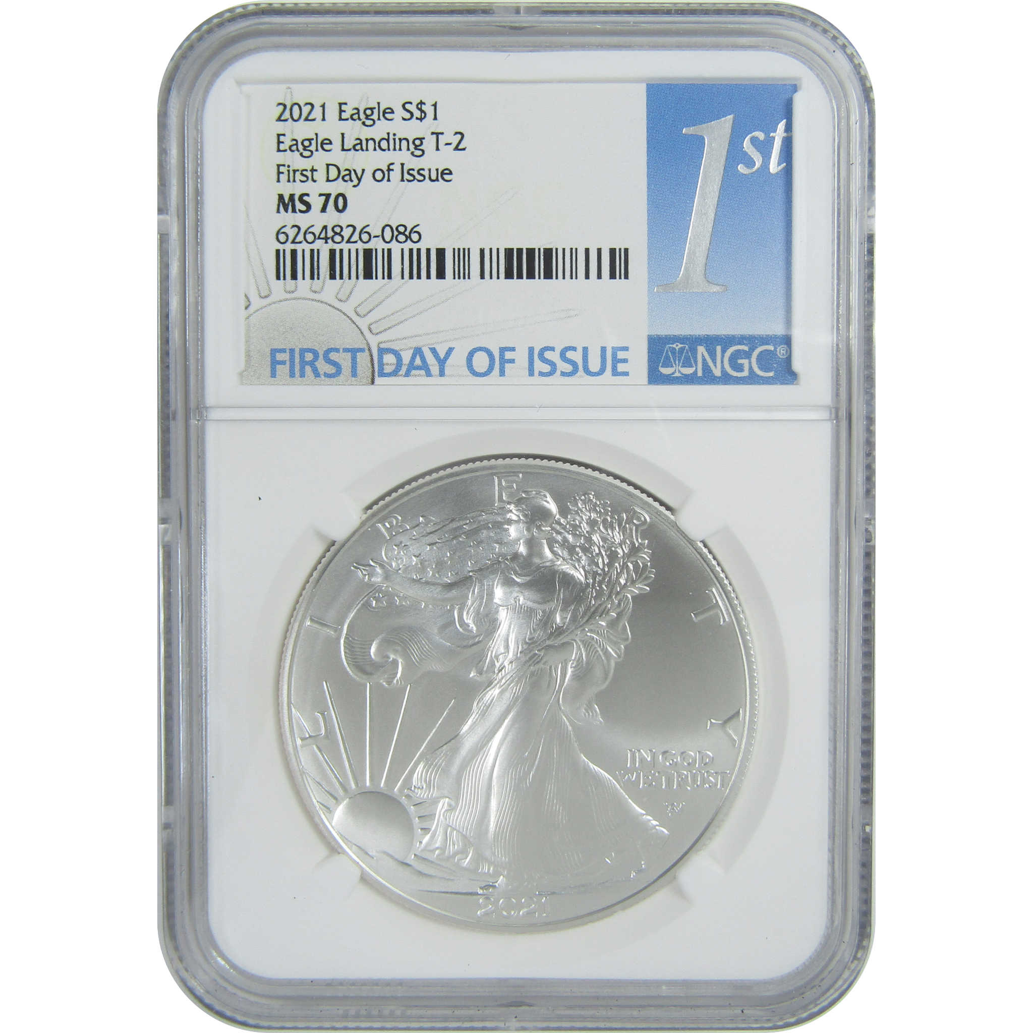 2021 Type 2 American Silver Eagle MS 70 NGC $1 First Day SKU:CPC9486